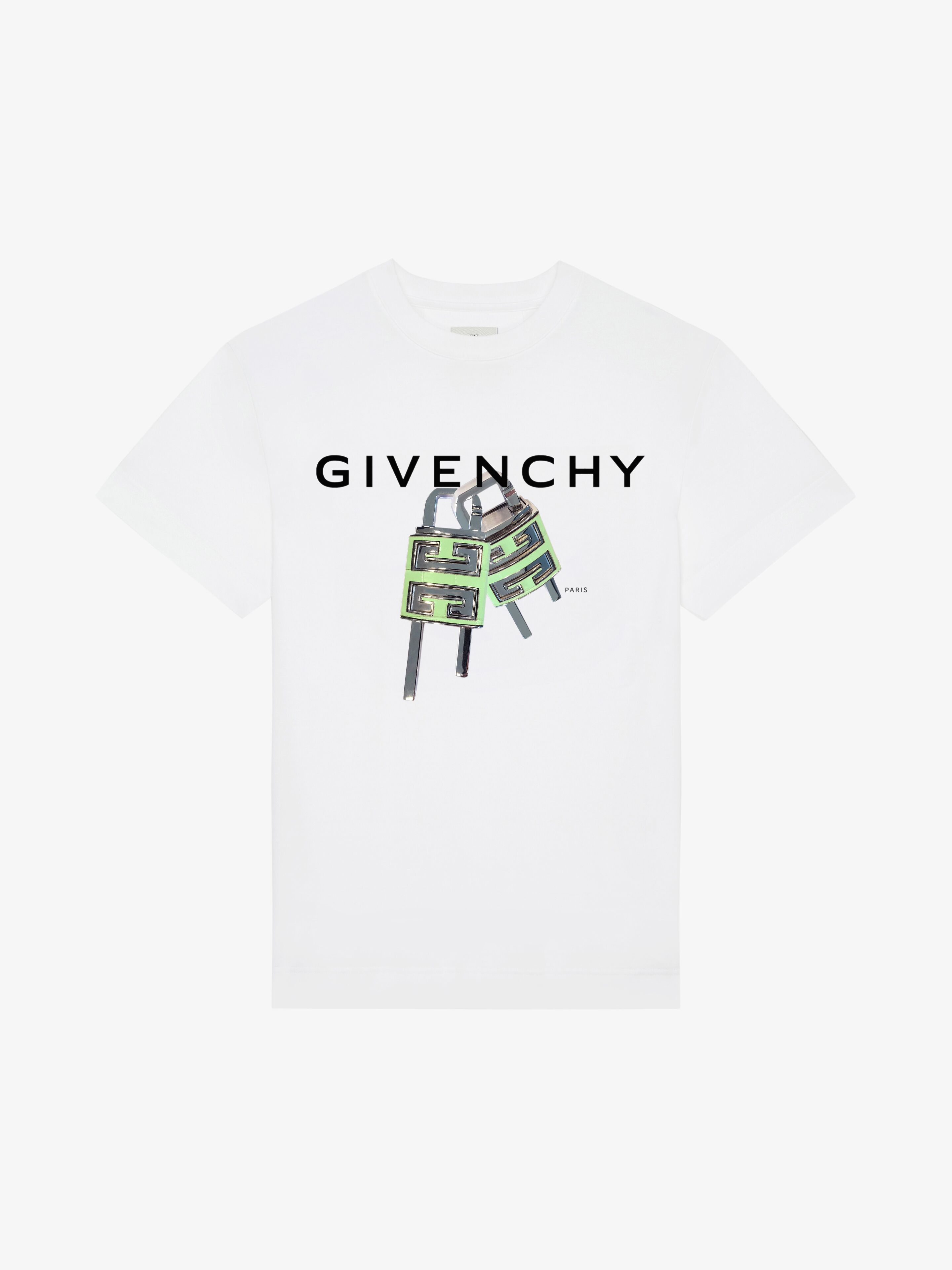Givenchy T-shirt Slim  4g Lock In White