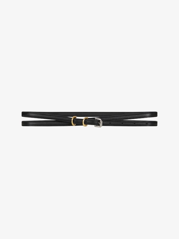 Voyou double wrap belt in leather - black | Givenchy