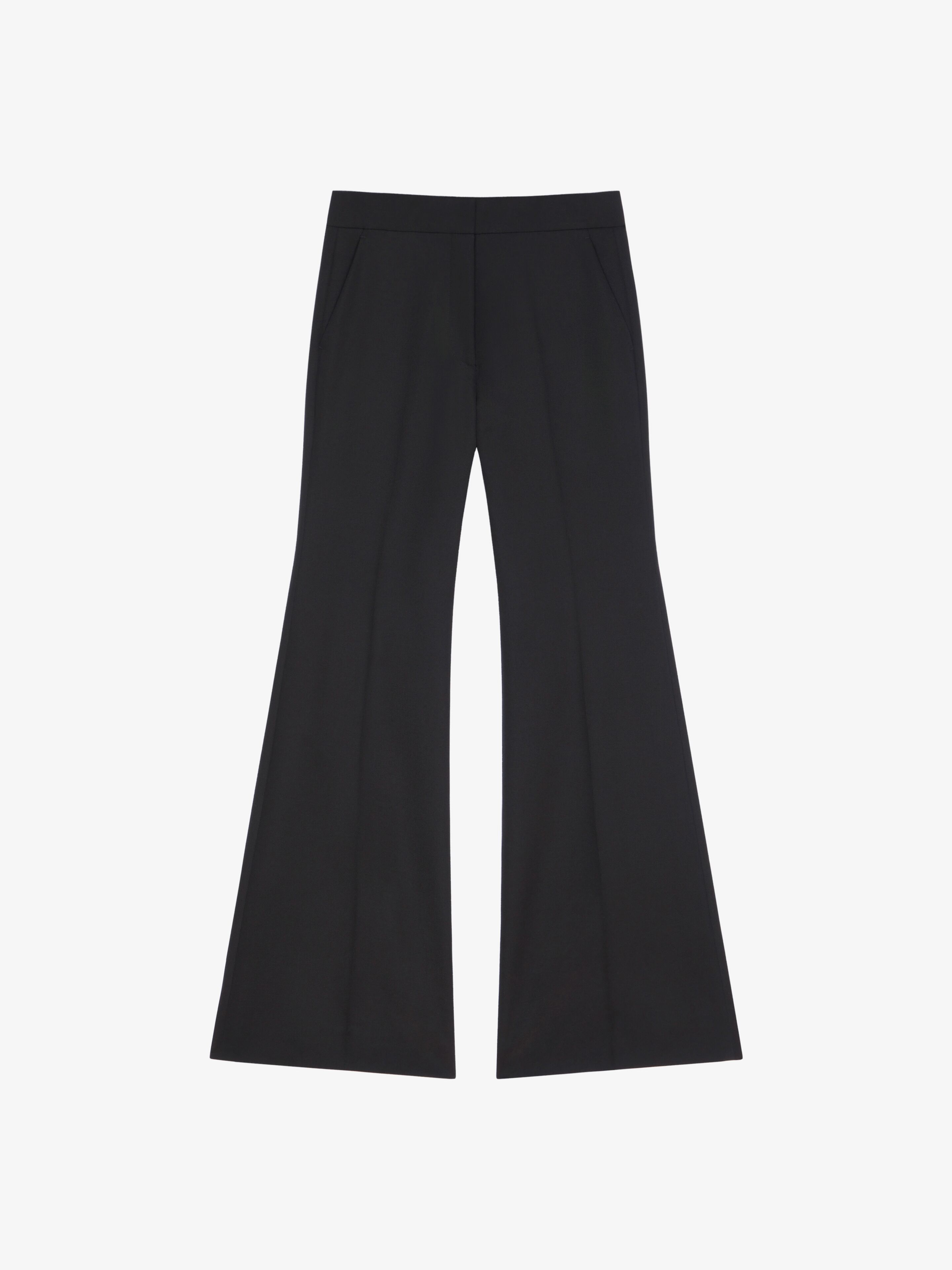 Shop Givenchy Flare Tailored Pants In Tricotine Wool And Mohair In Black