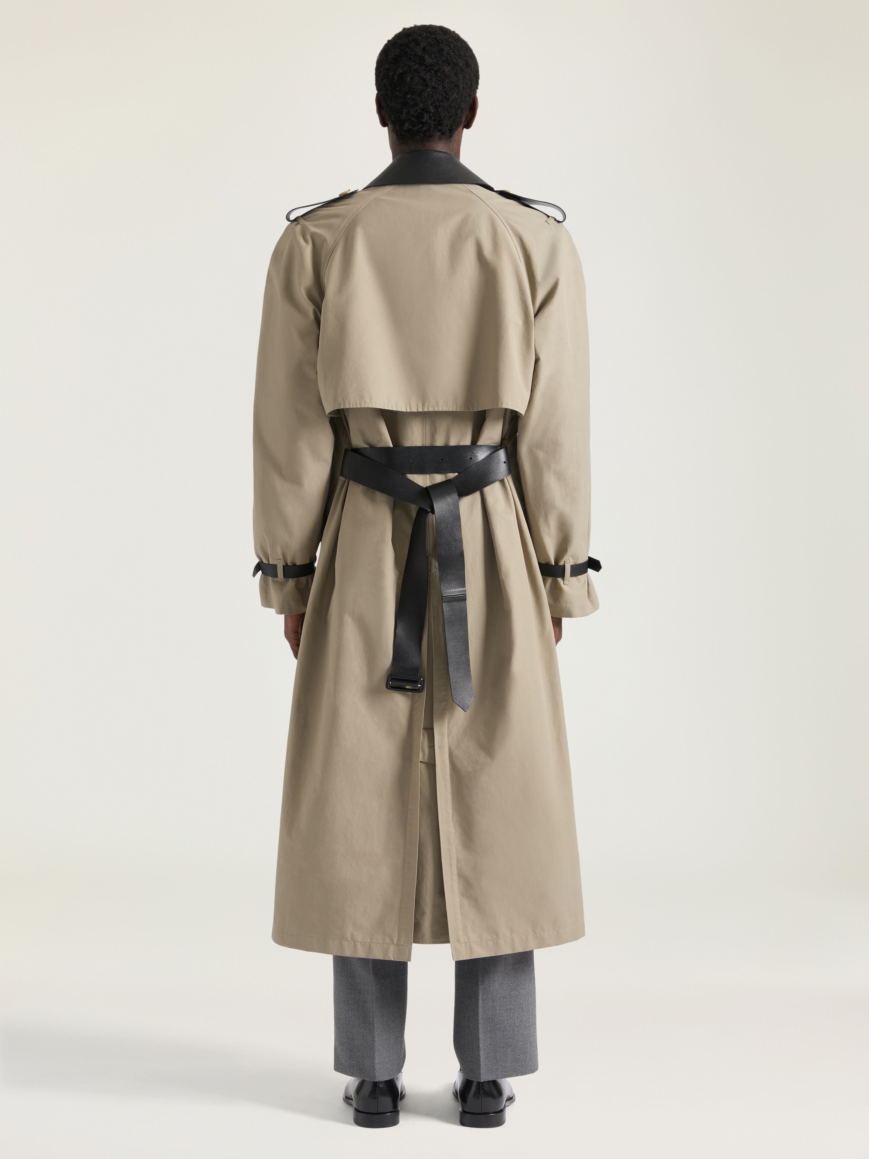 Trench in cotton with leather details | Givenchy CA | Givenchy