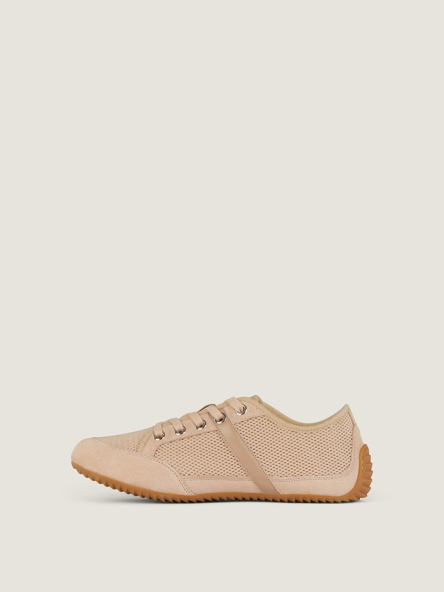 Slim sneakers in mesh and suede - pink in - pink 