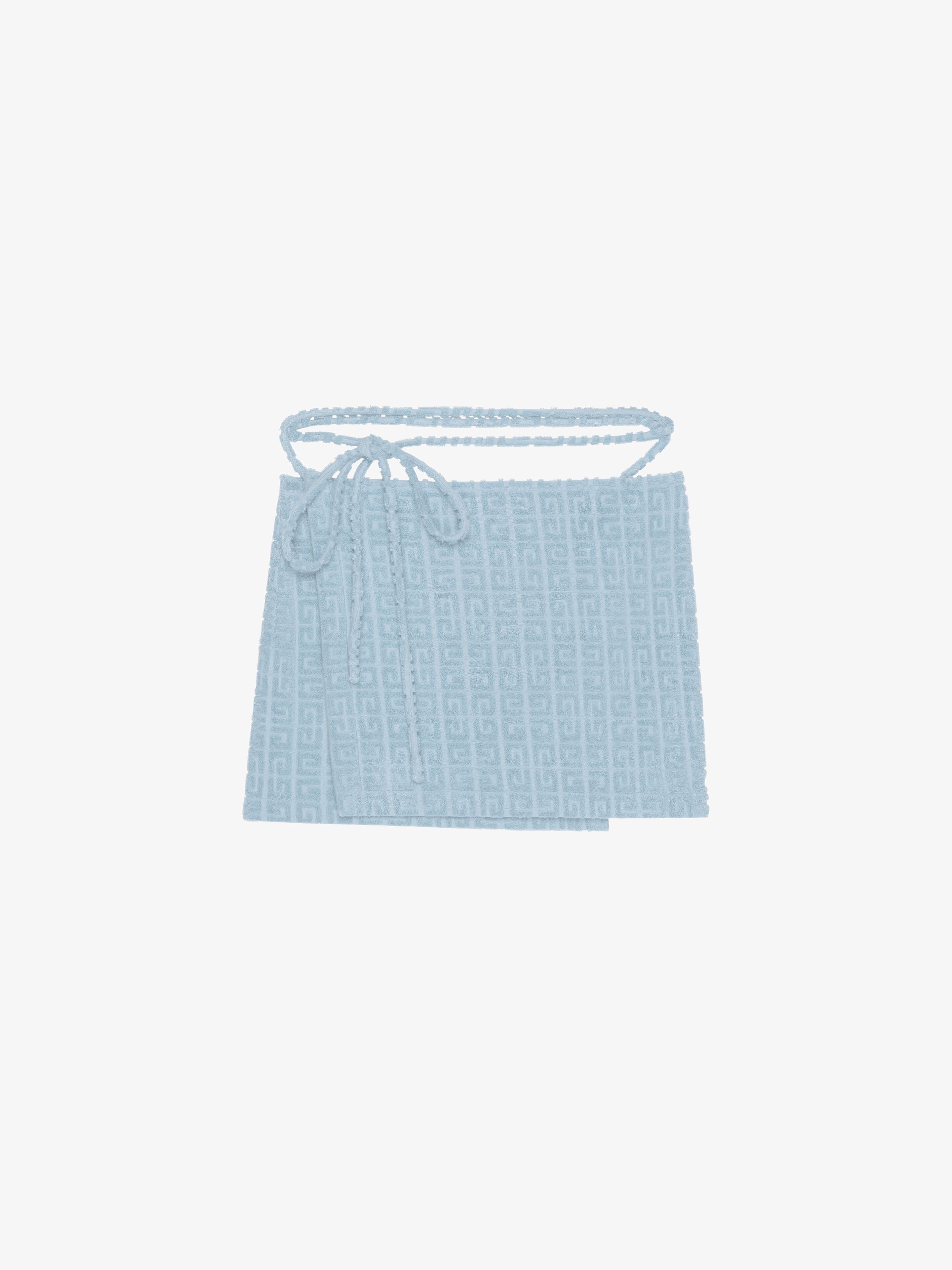 Shop Givenchy Mini Jupe Portefeuille En Coton Éponge 4g In Blue