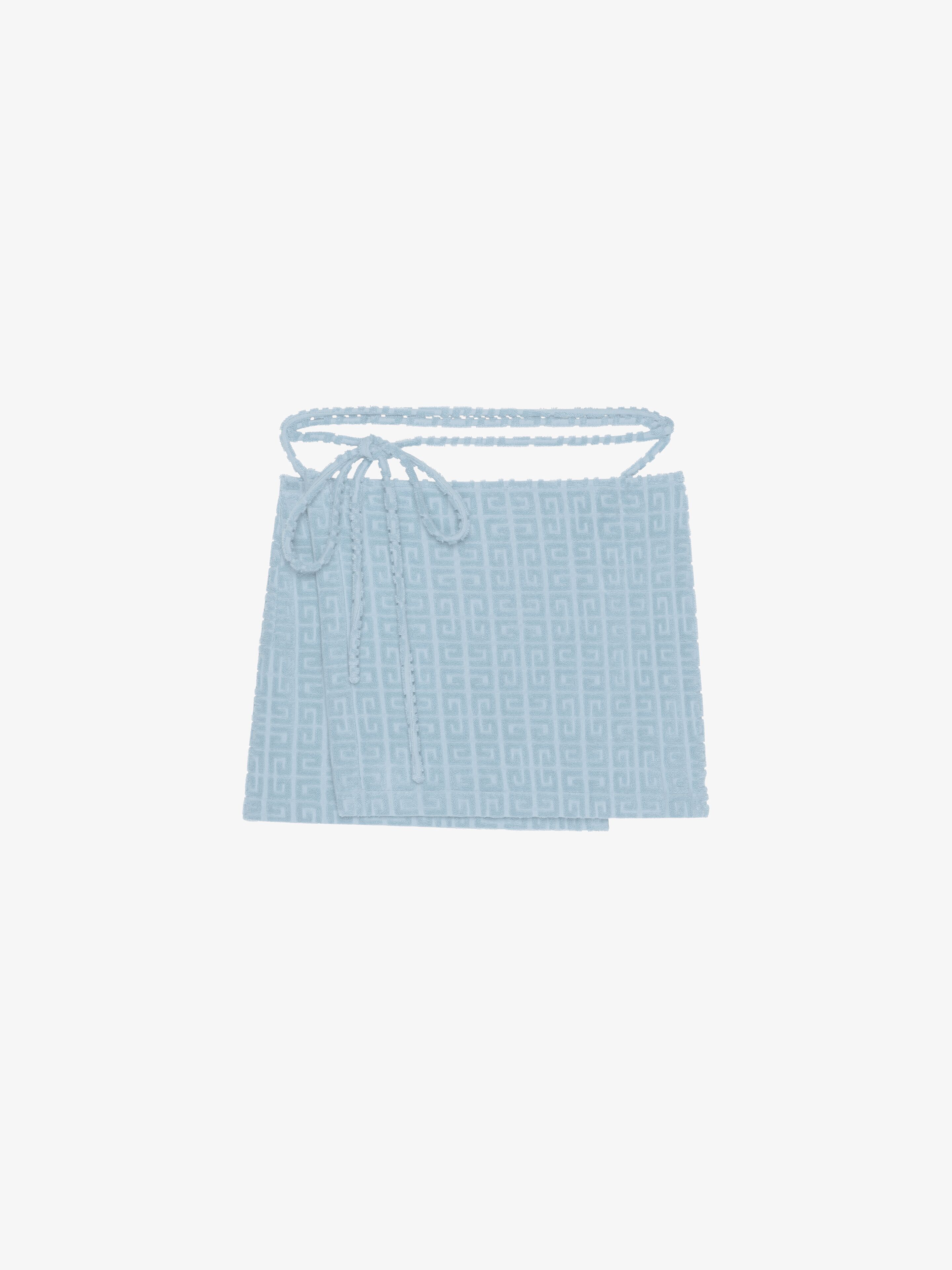 Givenchy - For Women - Wrap Mini Skirt In 4G Cotton Towelling - Blue - For Women - Size: S