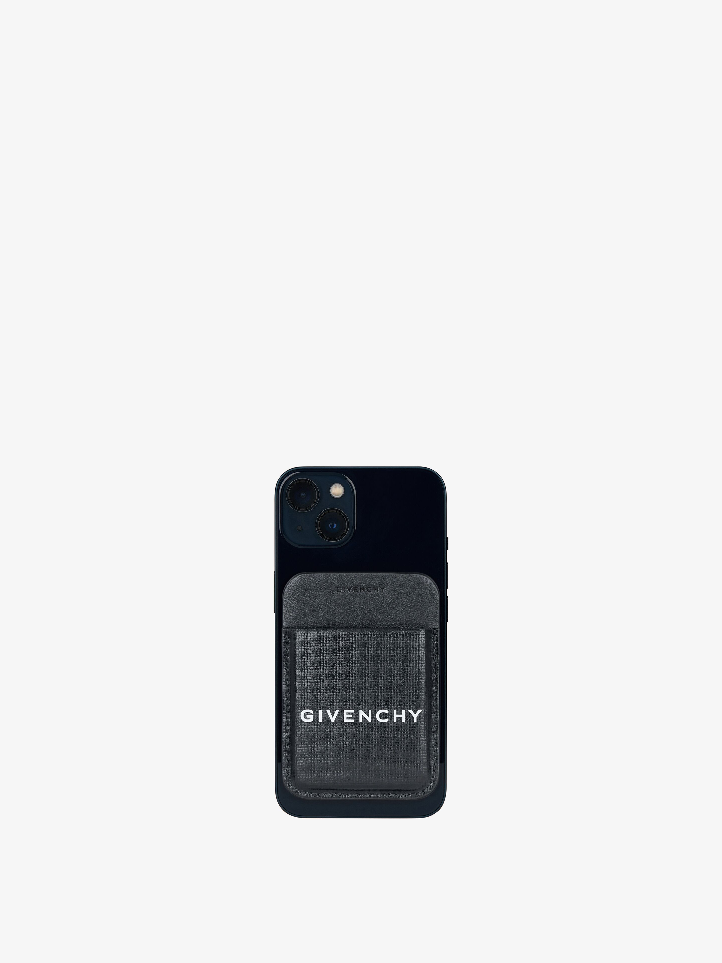 GIVENCHY magnetic card holder in 4G classic leather in - titanium