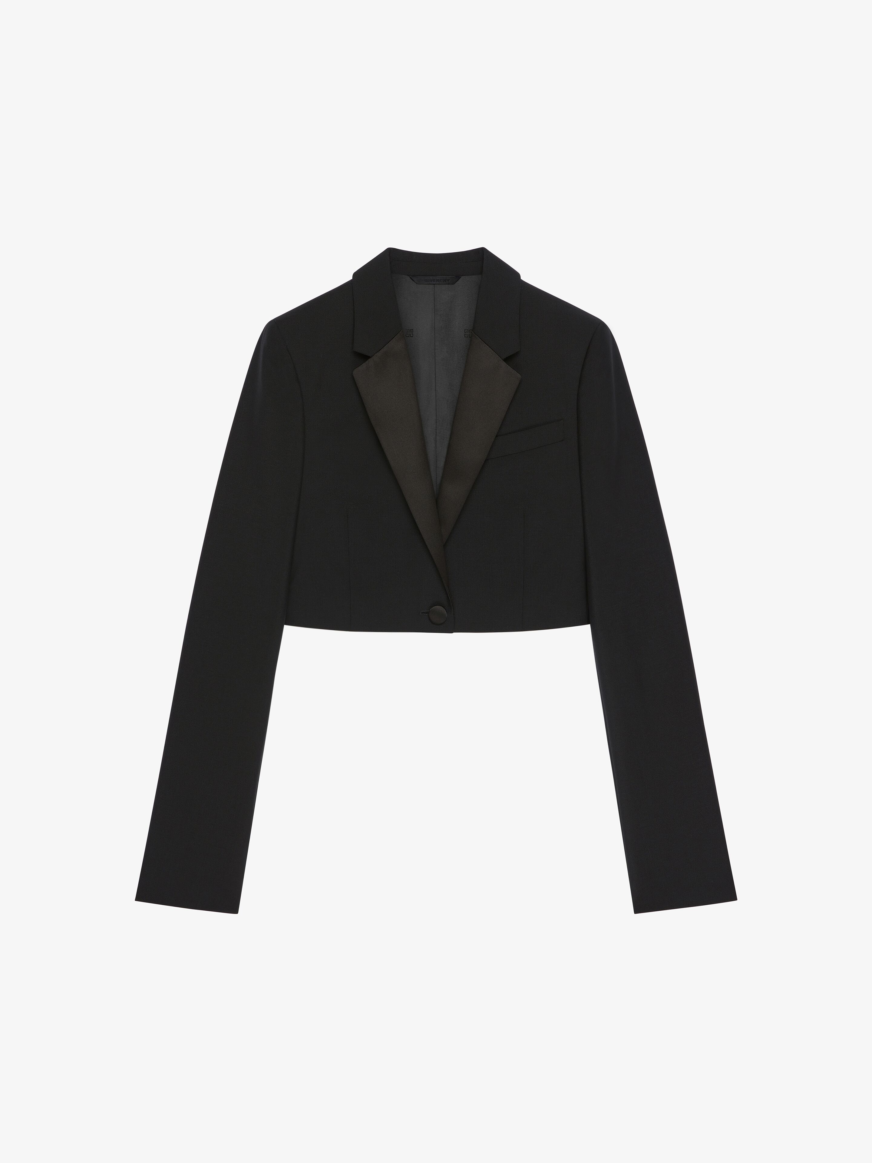 Givenchy - Veste Cropped En Laine Et Mohair - Noir - pour Femme - Taille : 34