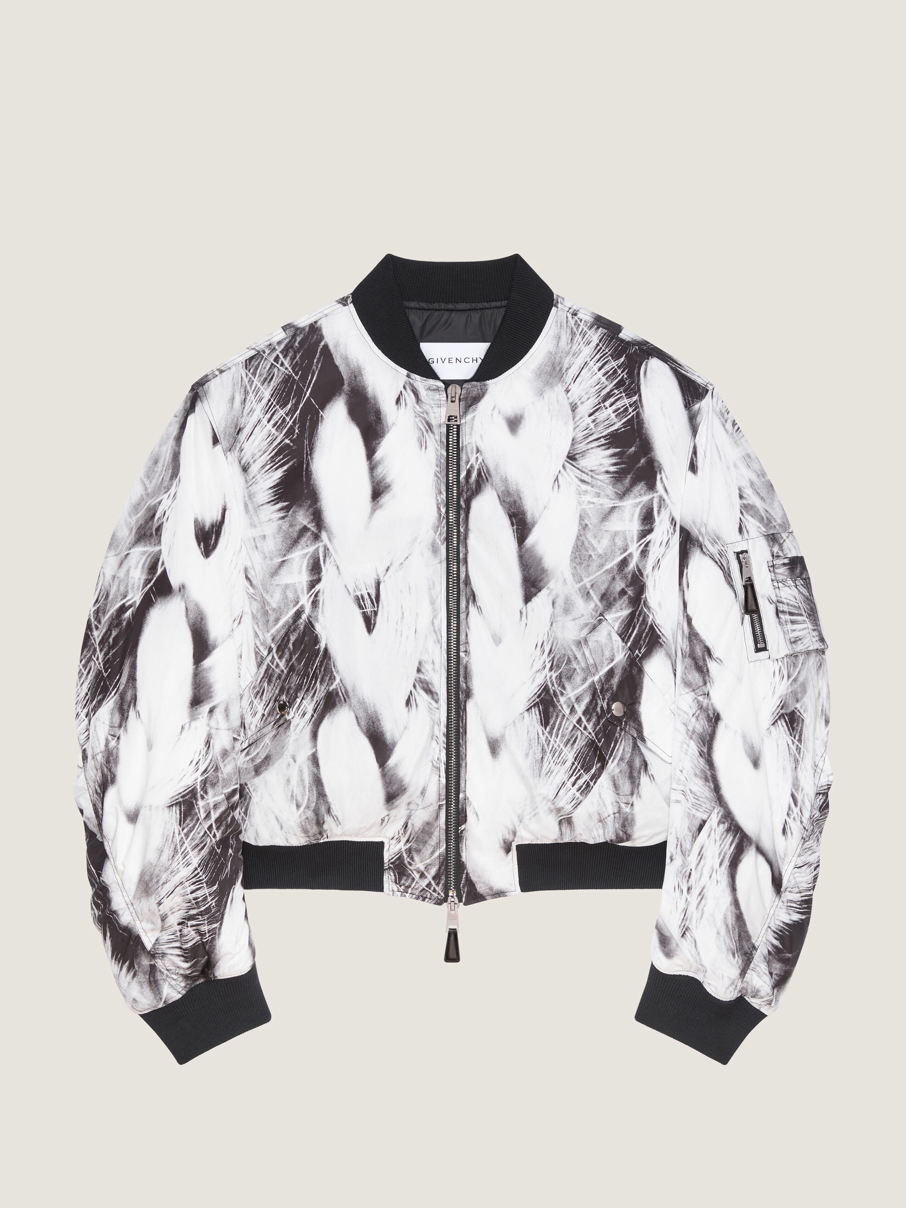 Givenchy Couture Seam Bomber In Hair Print Taffeta In Multi