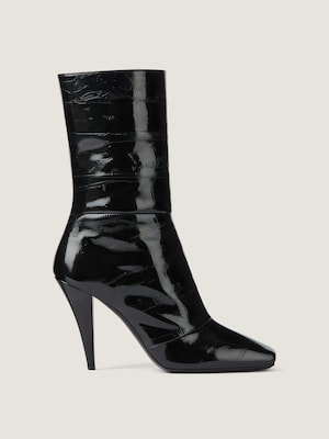 Bottines Sliced Square en cuir brillant
