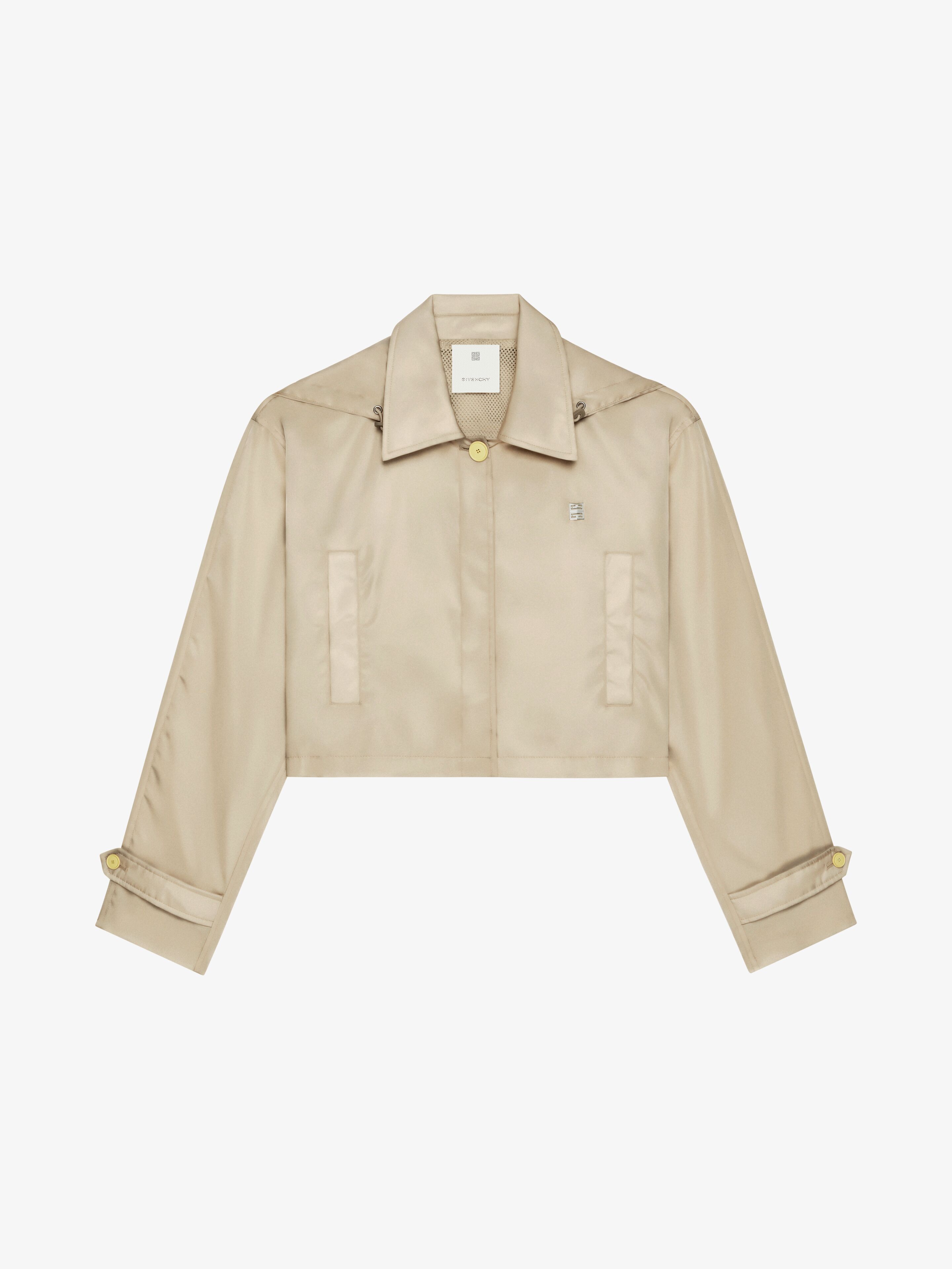 Shop Givenchy Cropped Jacket With 4g Detail And Removable Hood