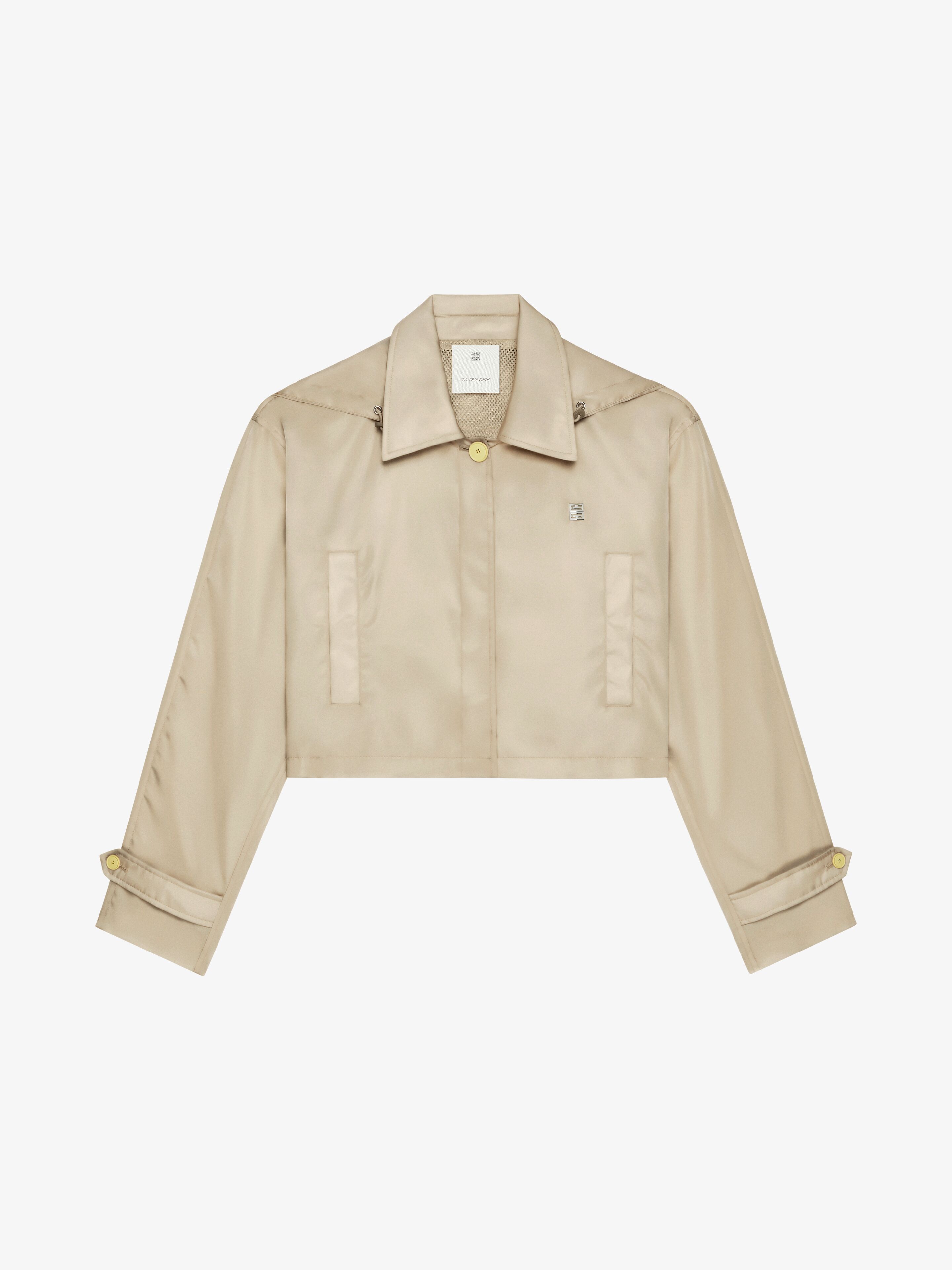 Shop Givenchy Blouson Cropped Avec Détail 4g Et Capuche Amovible