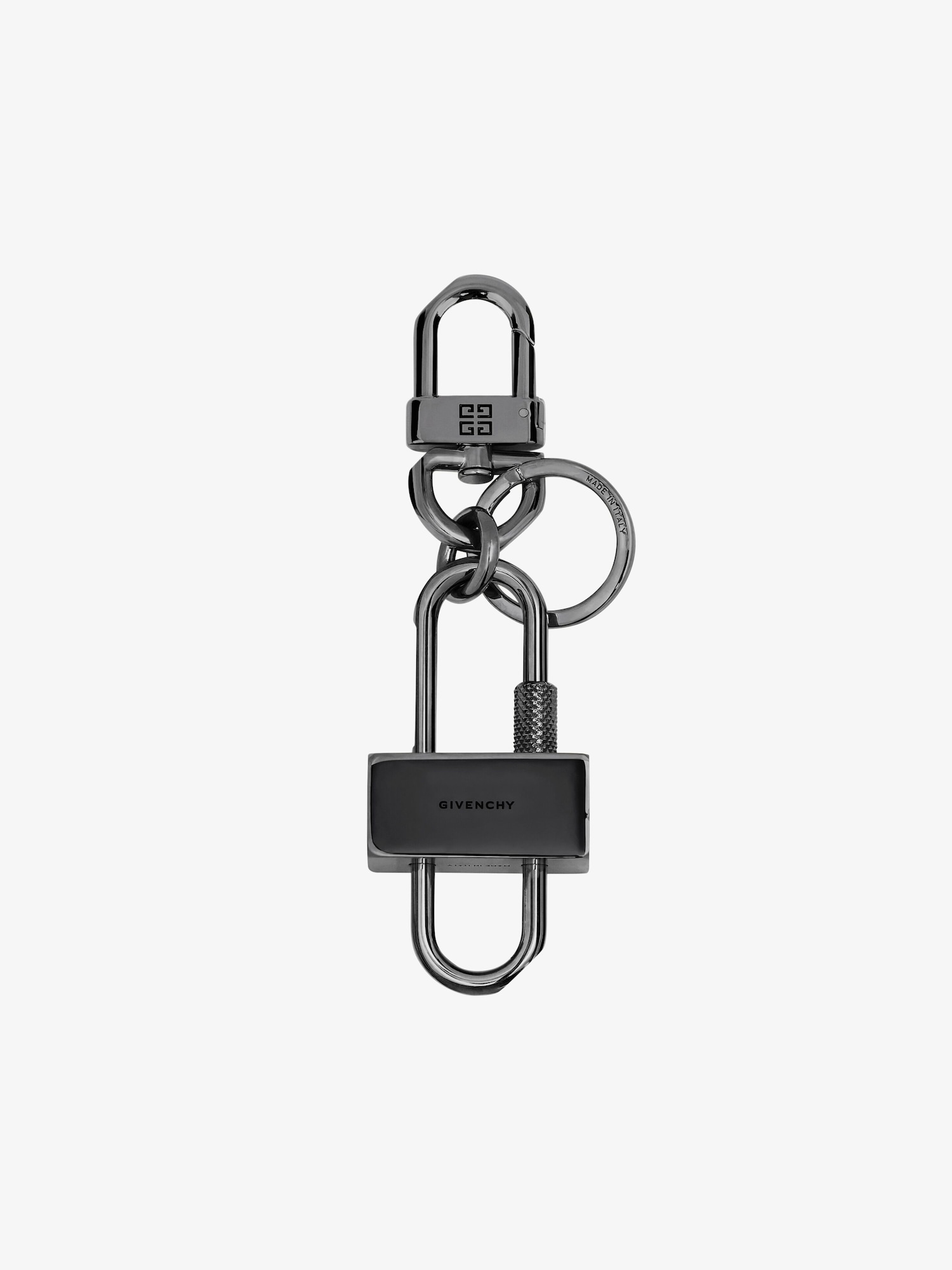 GIVENCHY padlock keyring in metal in - black | Givenchy US