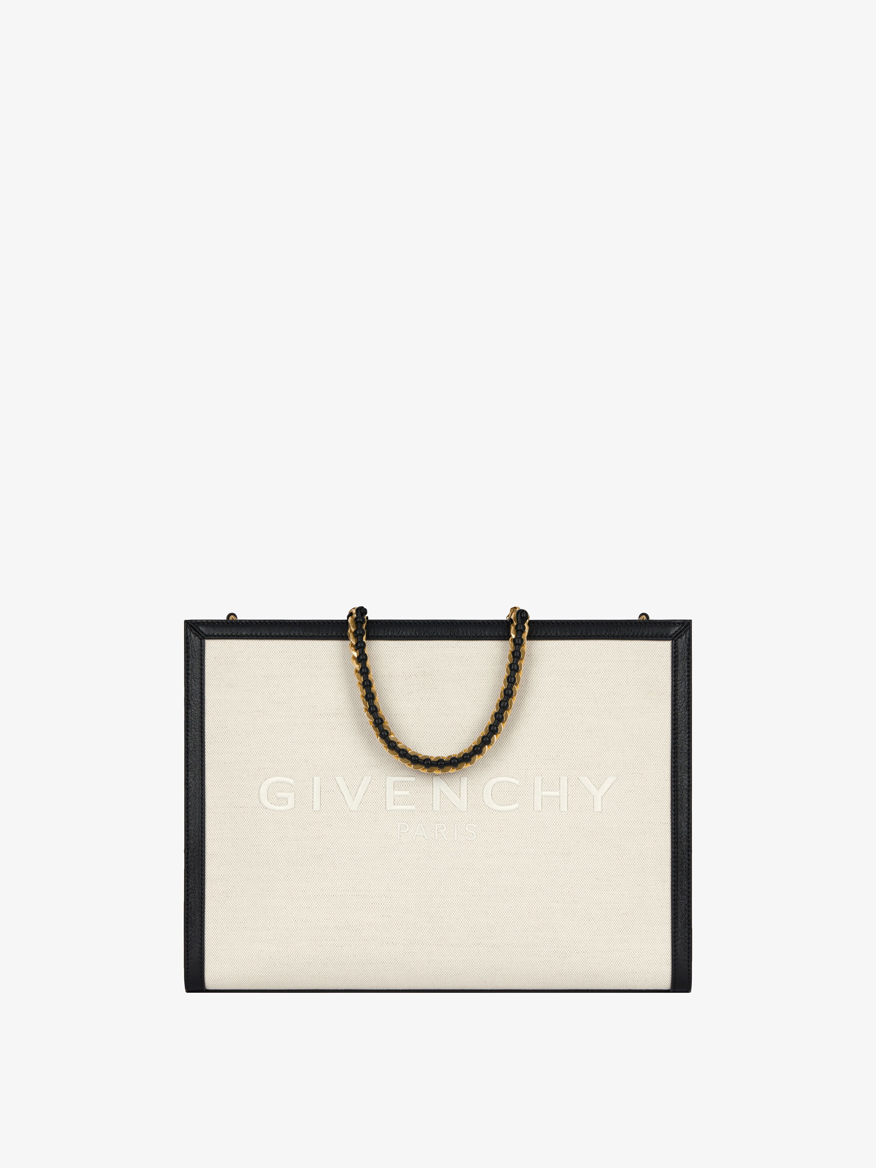 Givenchy - Cabas G-Tote Medium En Toile Et Cuir - pour Femme