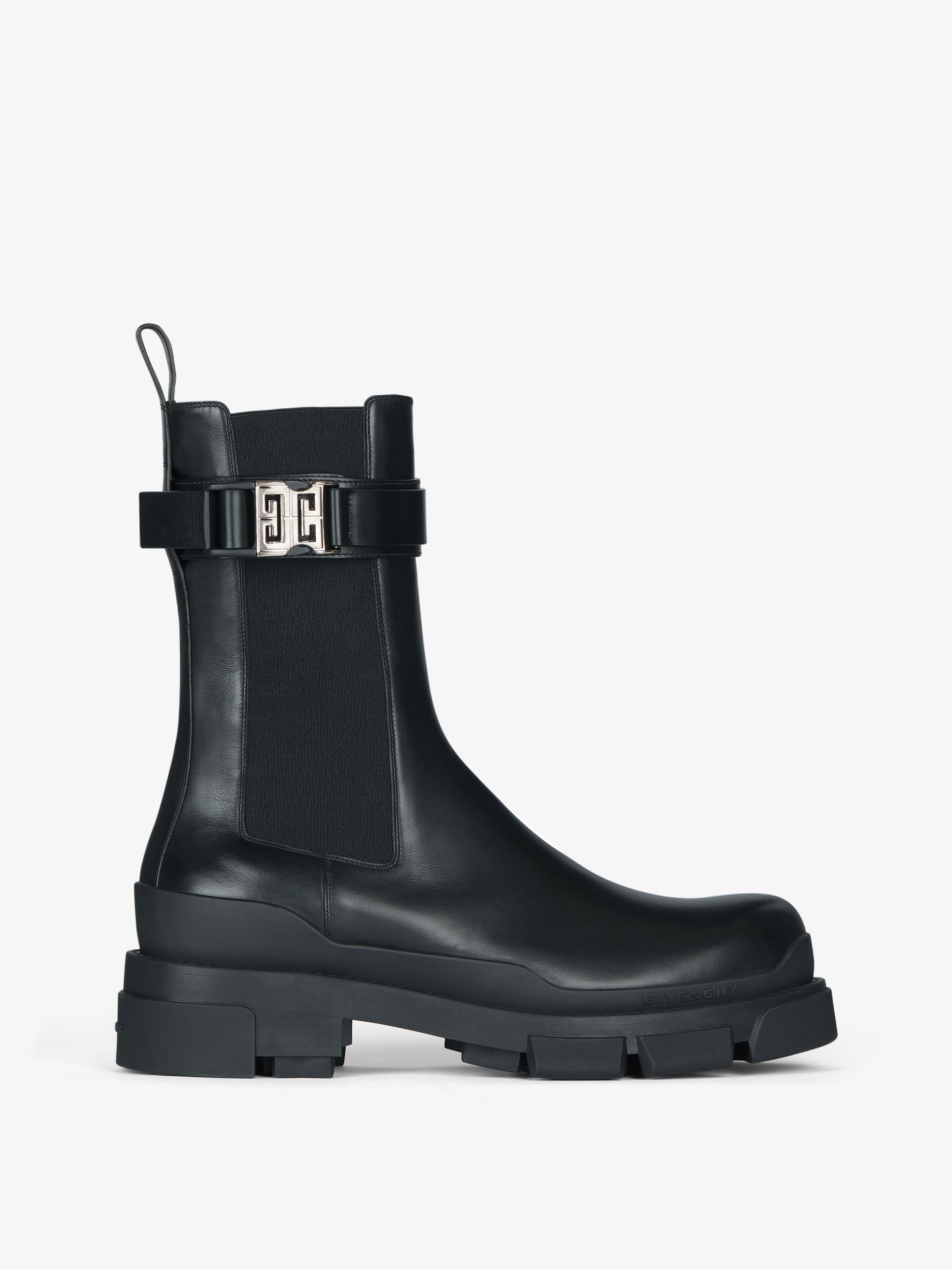 Shop Givenchy Terra Chelsea Boots In Leather In Black