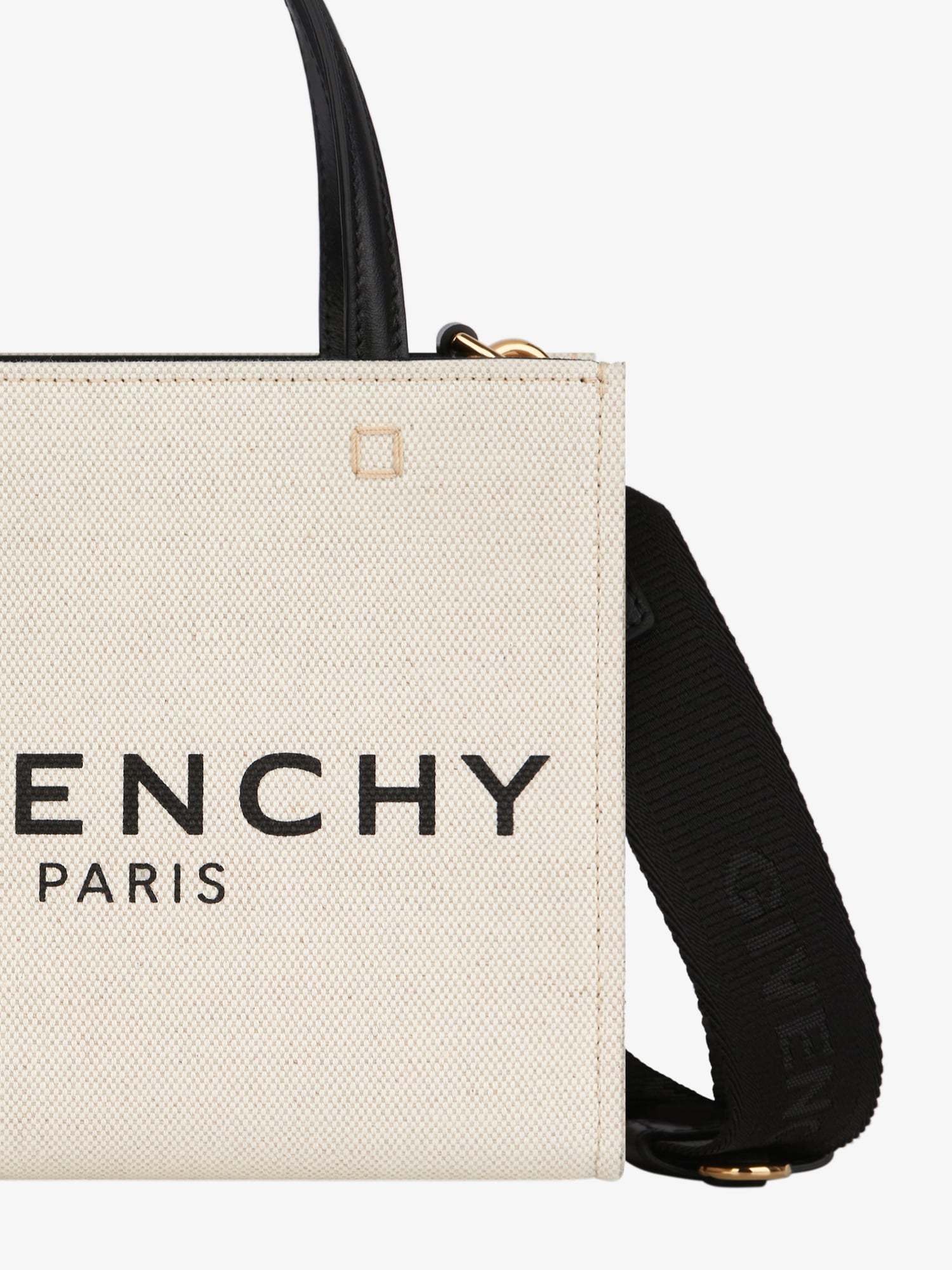 Mini G-Tote shopping bag in canvas in - beige/black | Givenchy US