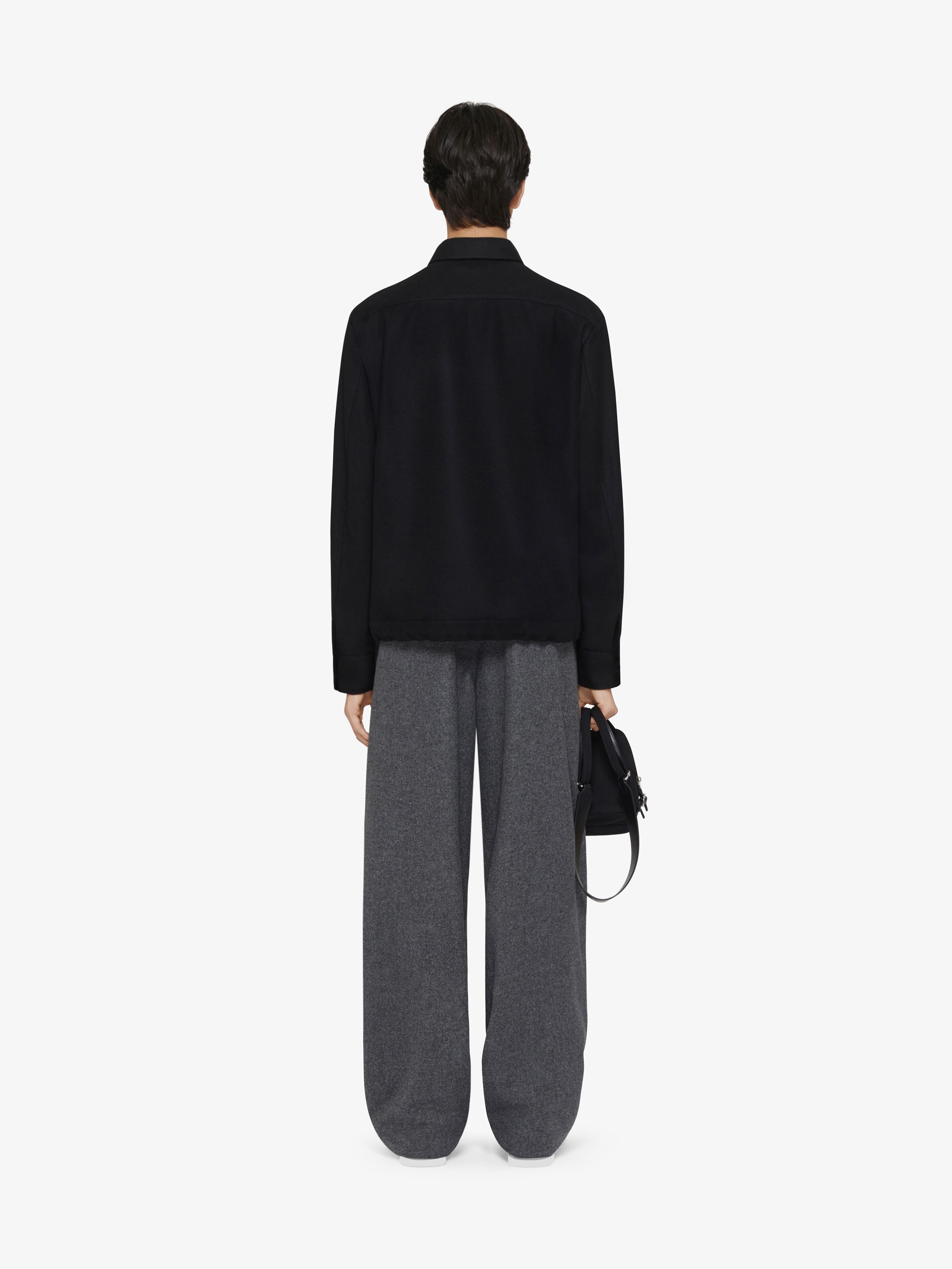 Overshirt in wool with 4G detail in - black | Givenchy ES