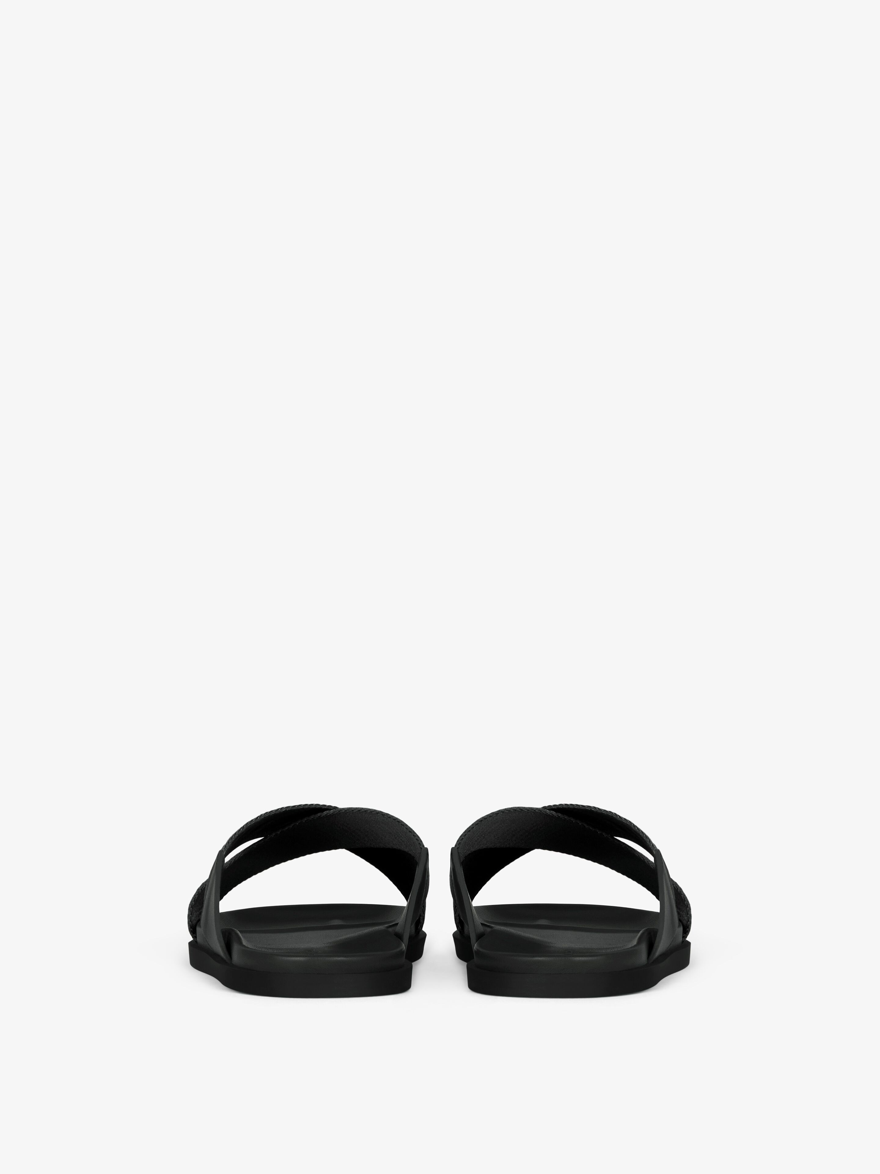 Givenchy G Plage Sandals With Crossed Straps In Webbing Black Men 44