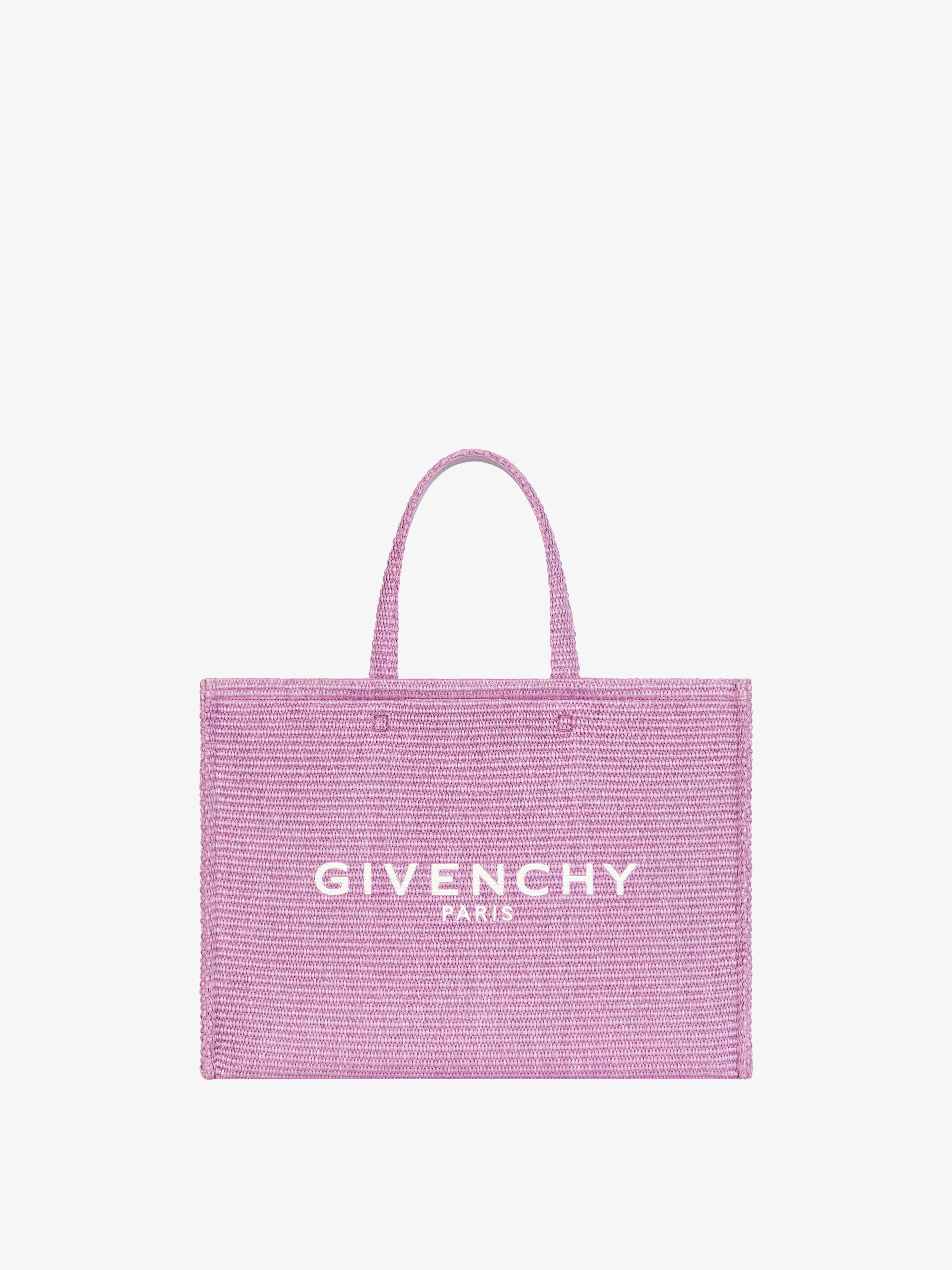 Medium G-Tote bag in raffia in - orchid purple | Givenchy US