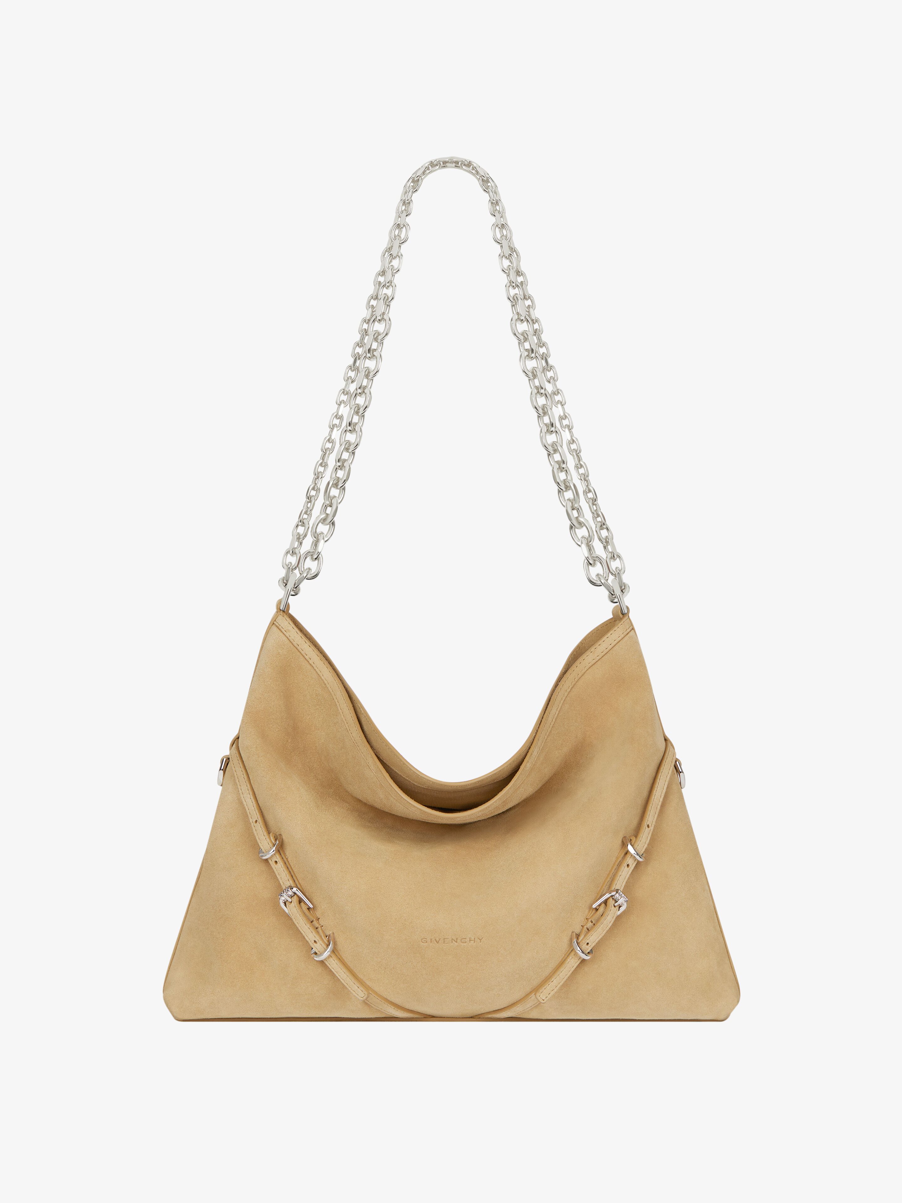 Shop Givenchy Medium Voyou Chain Bag In Suede In Multicolor