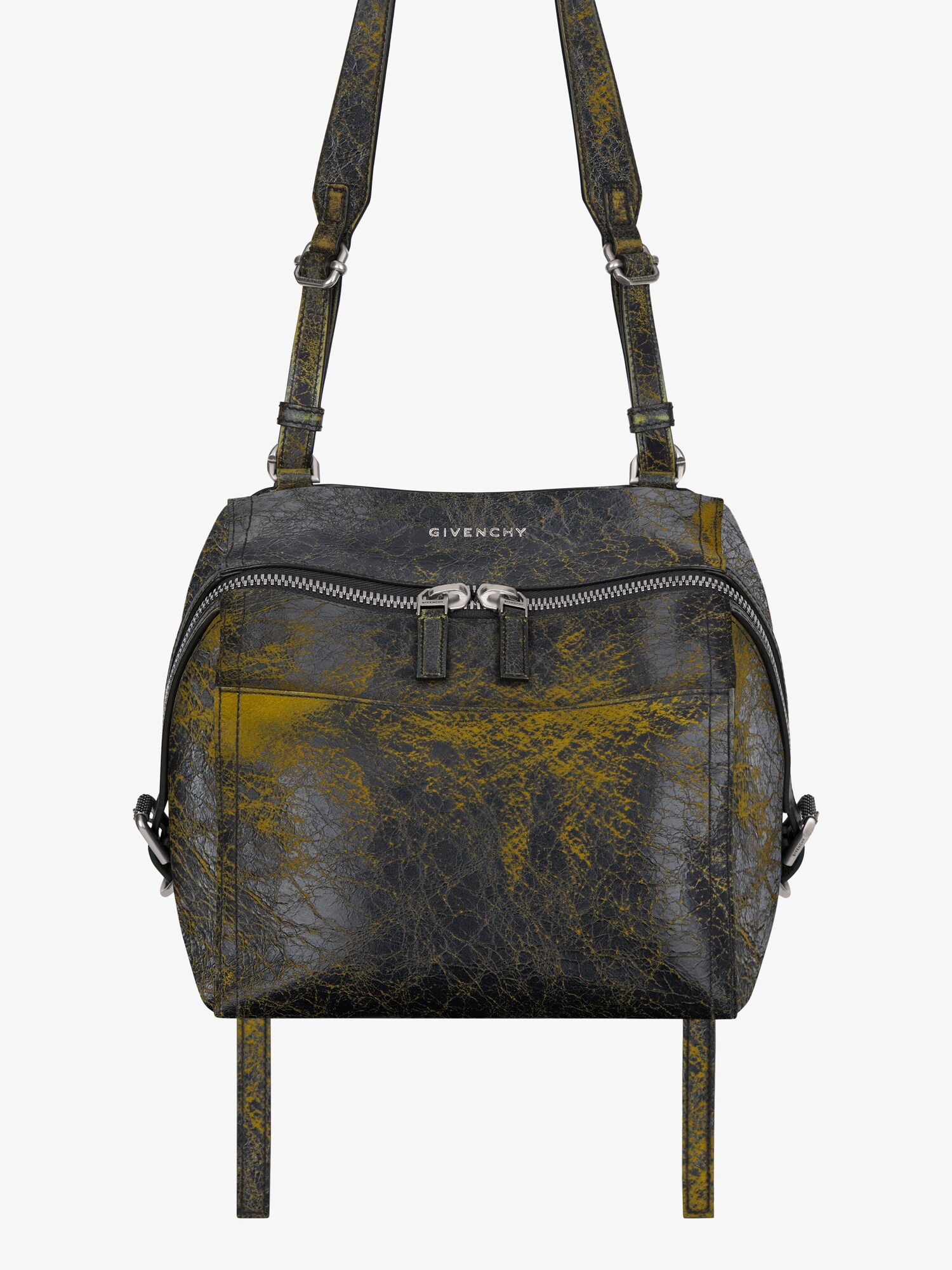 パンドラ スモール クラックドレザー - ブラック/イエロー | GIVENCHY JP 