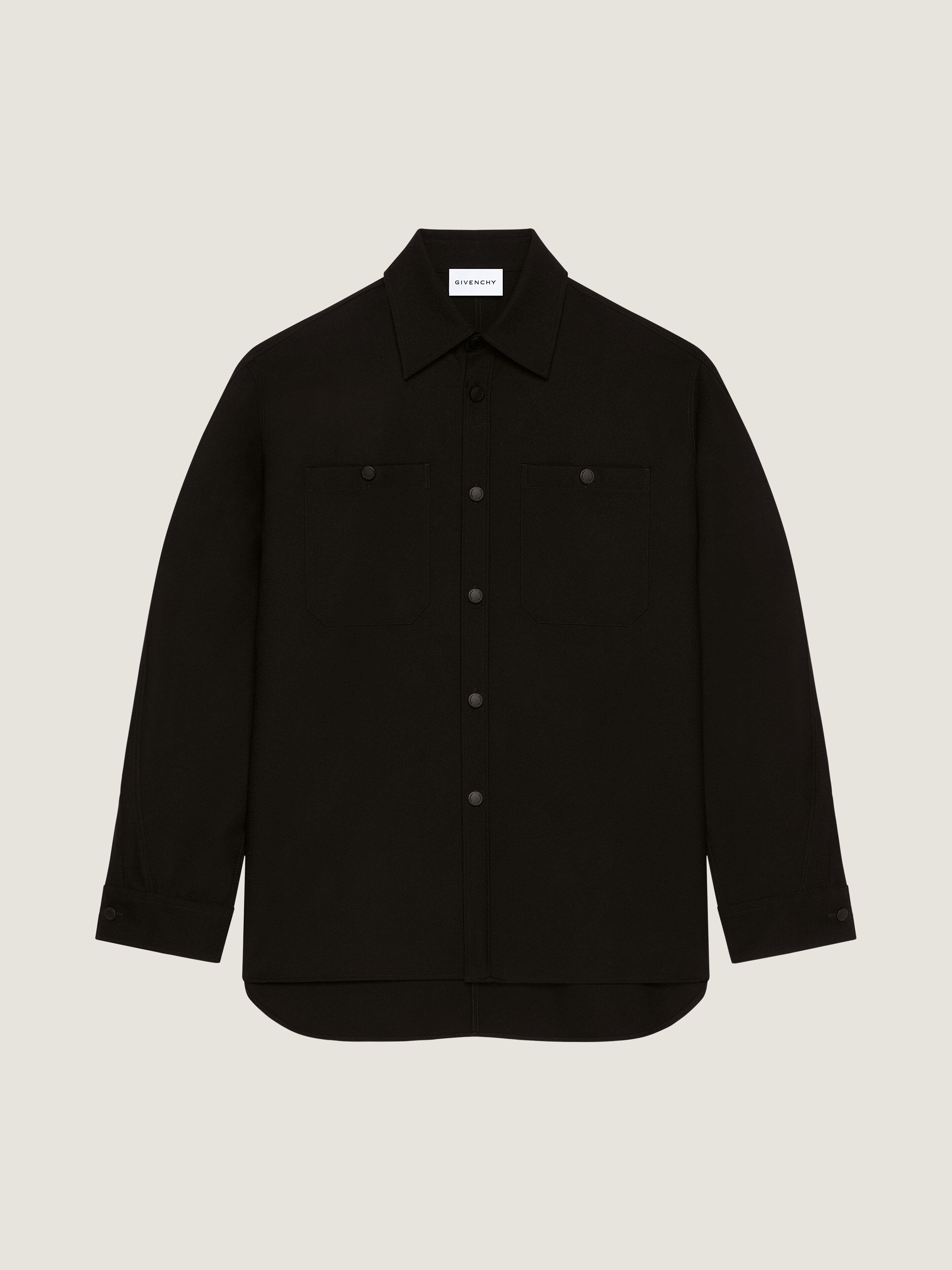 Givenchy Couture Seam Overshirt In Flannel In Black