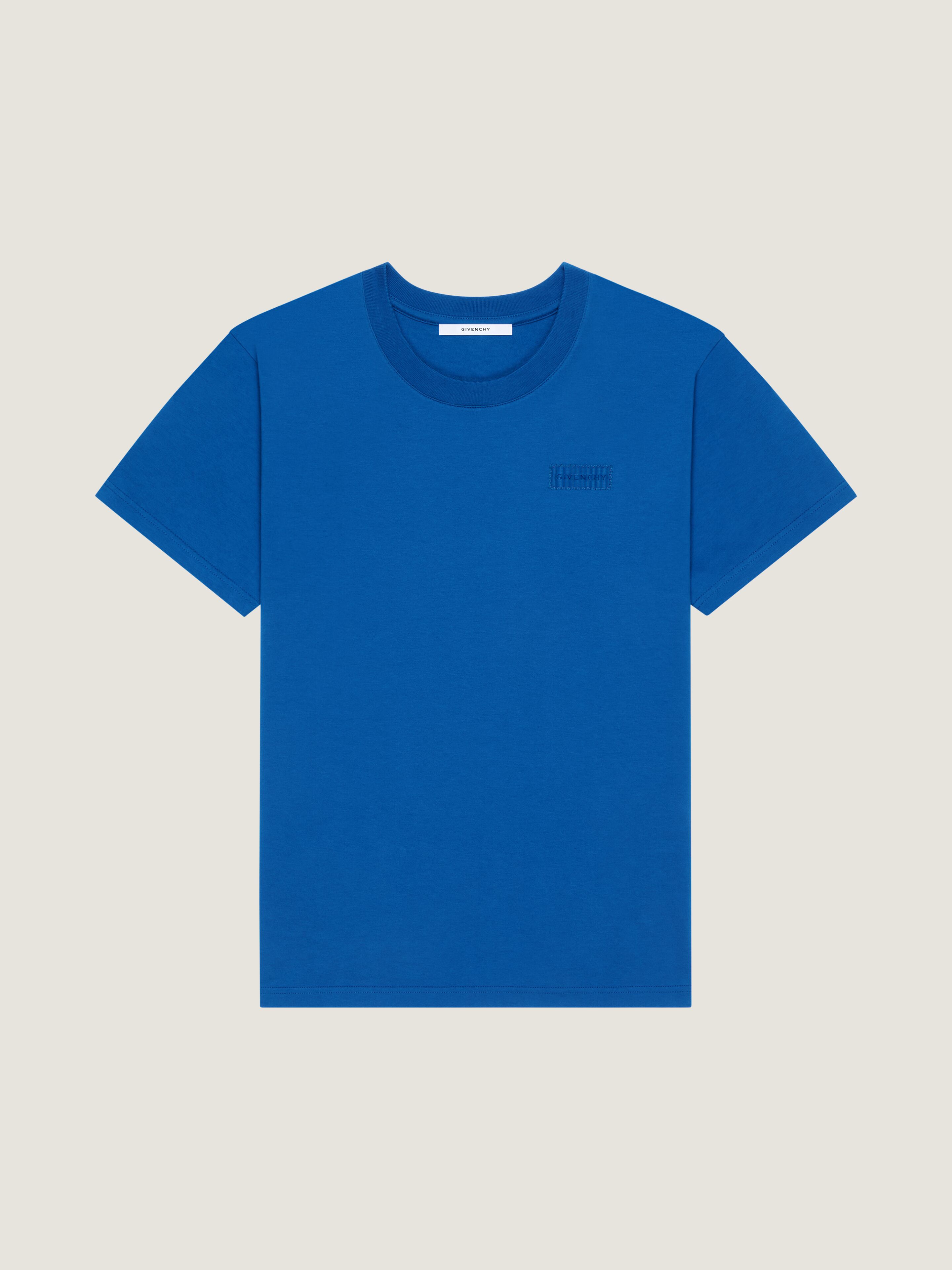 Tシャツ・カットソー GIVENCHY Givenchy T-shirts and Polos Blue (BW70AS 3YEL452) Givenchy Blue Cotton Men's T-Shirt