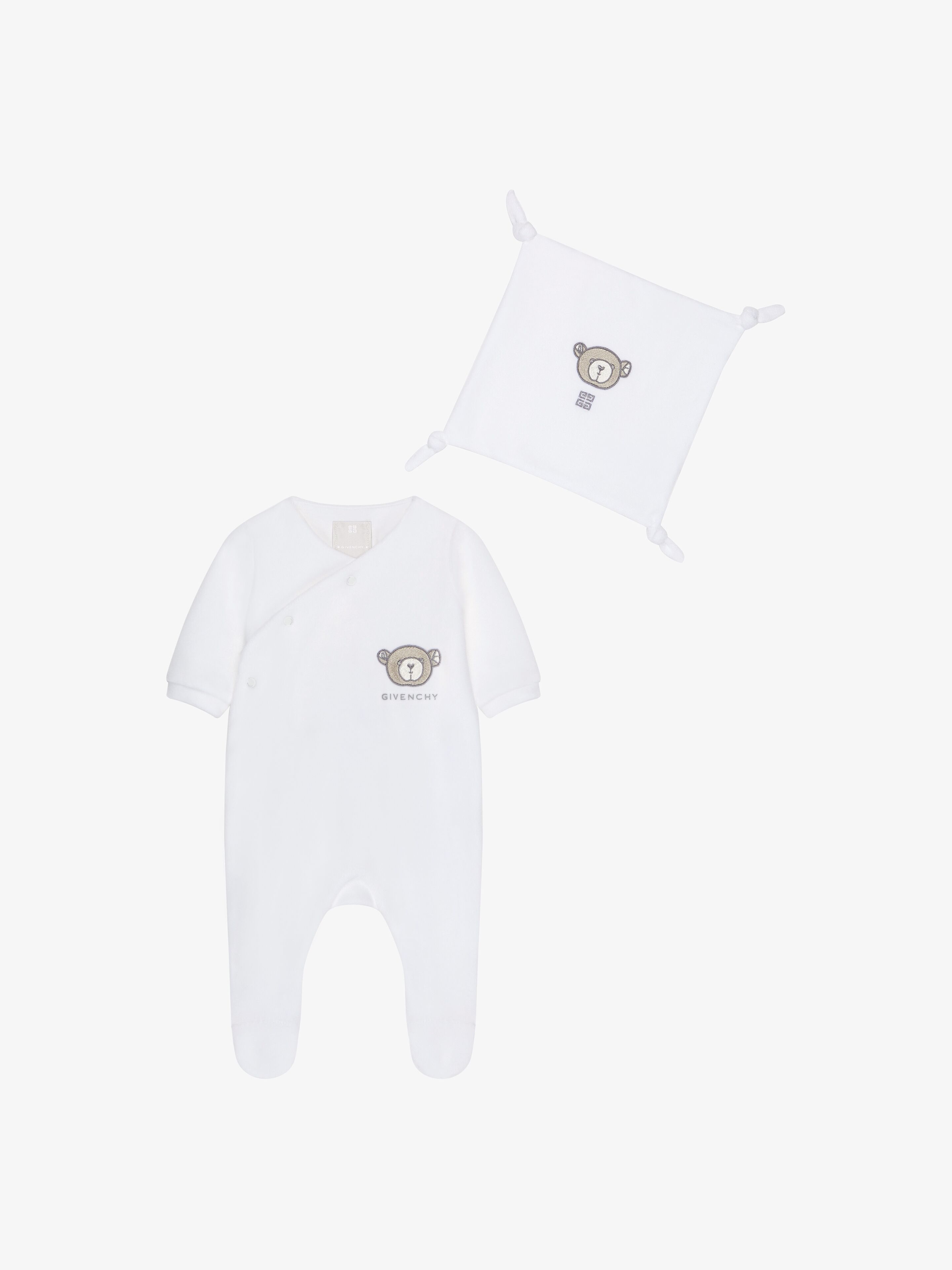 Givenchy - Coffret Cadeau Pyjama Et Doudou En Velours - Blanc - Unisex - Taille : 9M