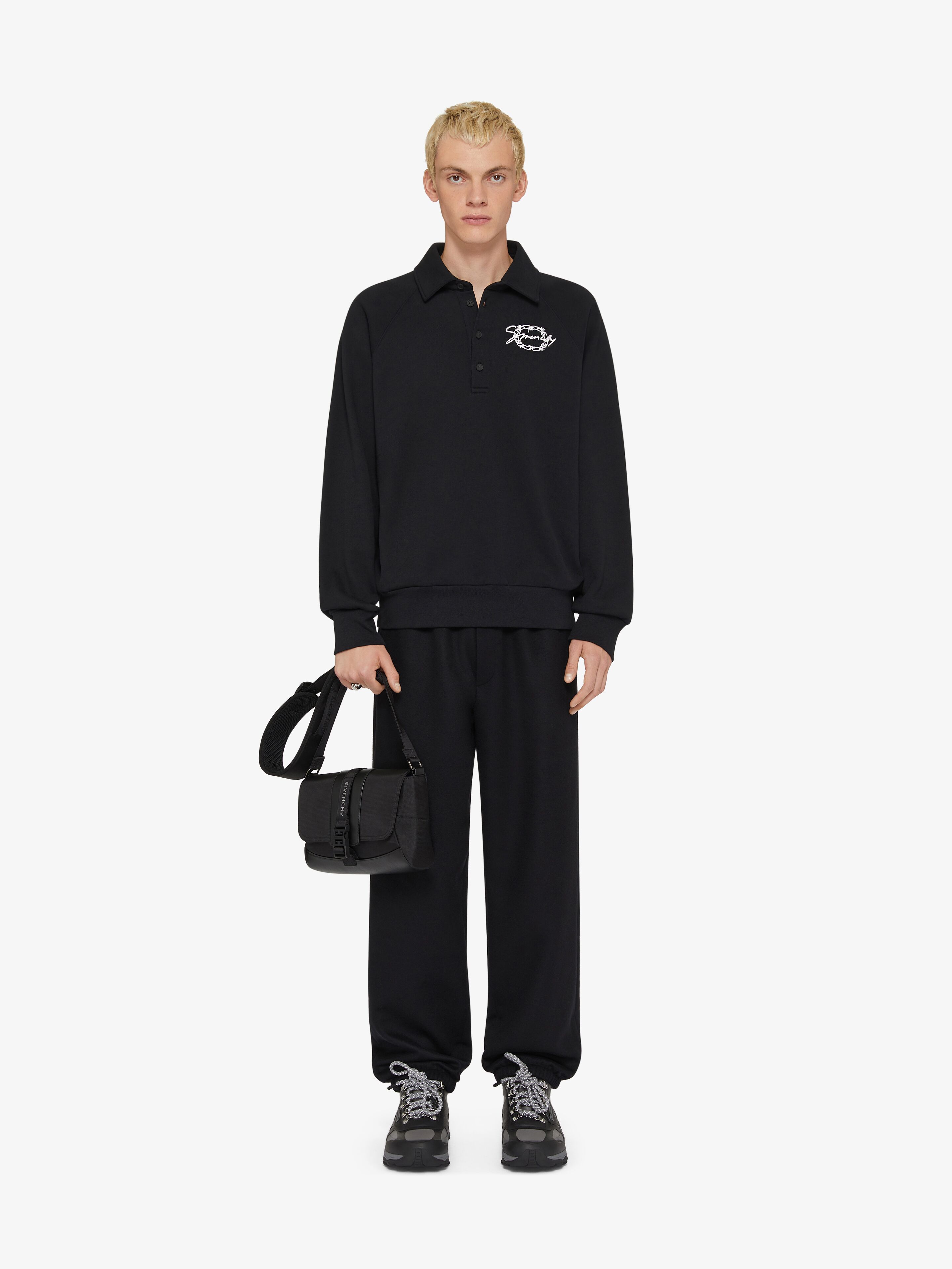 Polo sweatshirt in fleece with GIVENCHY medallion | Givenchy
