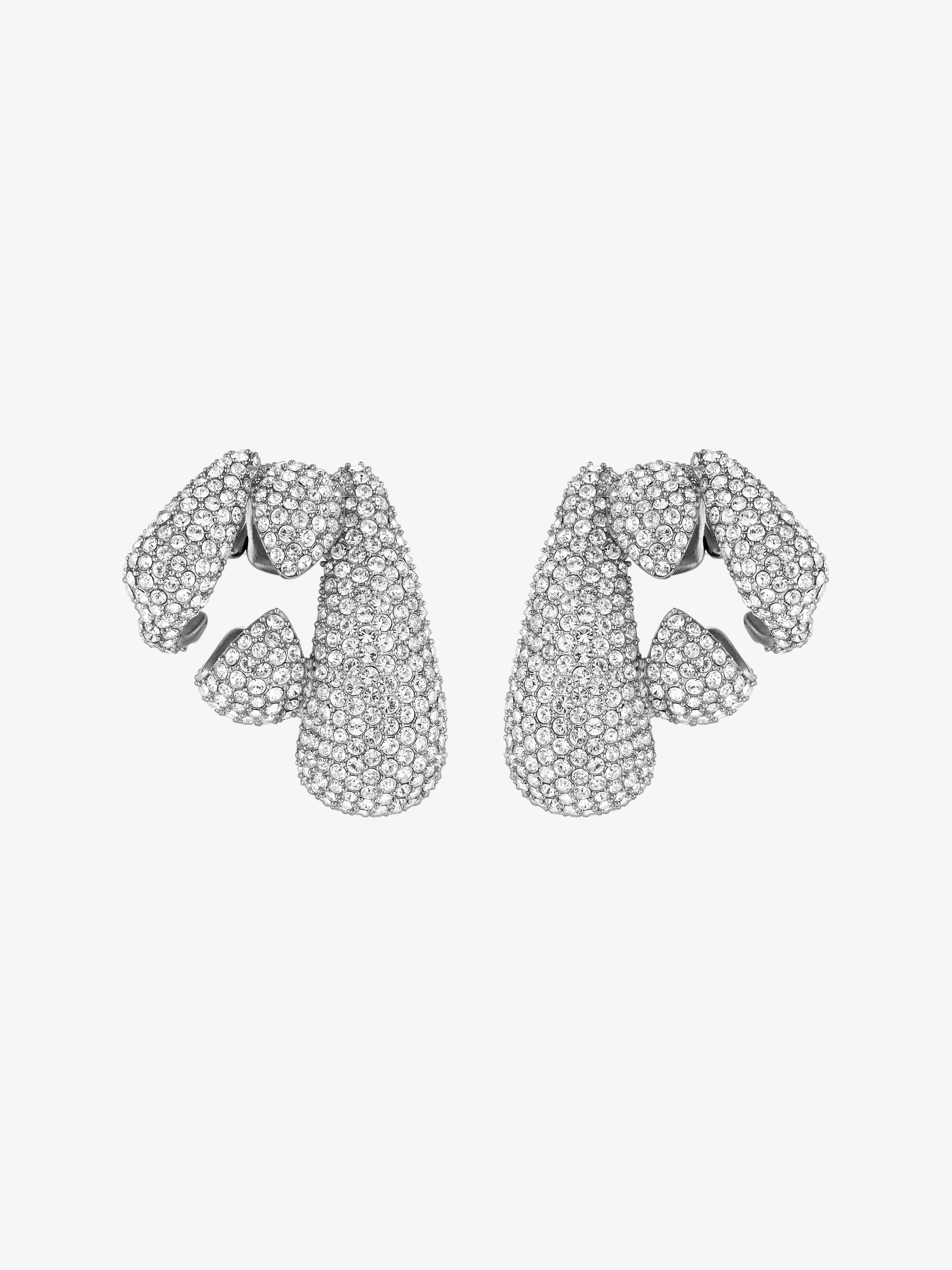 Shop Givenchy Feline Earcuffs In Metal With Crystals In Multicolor