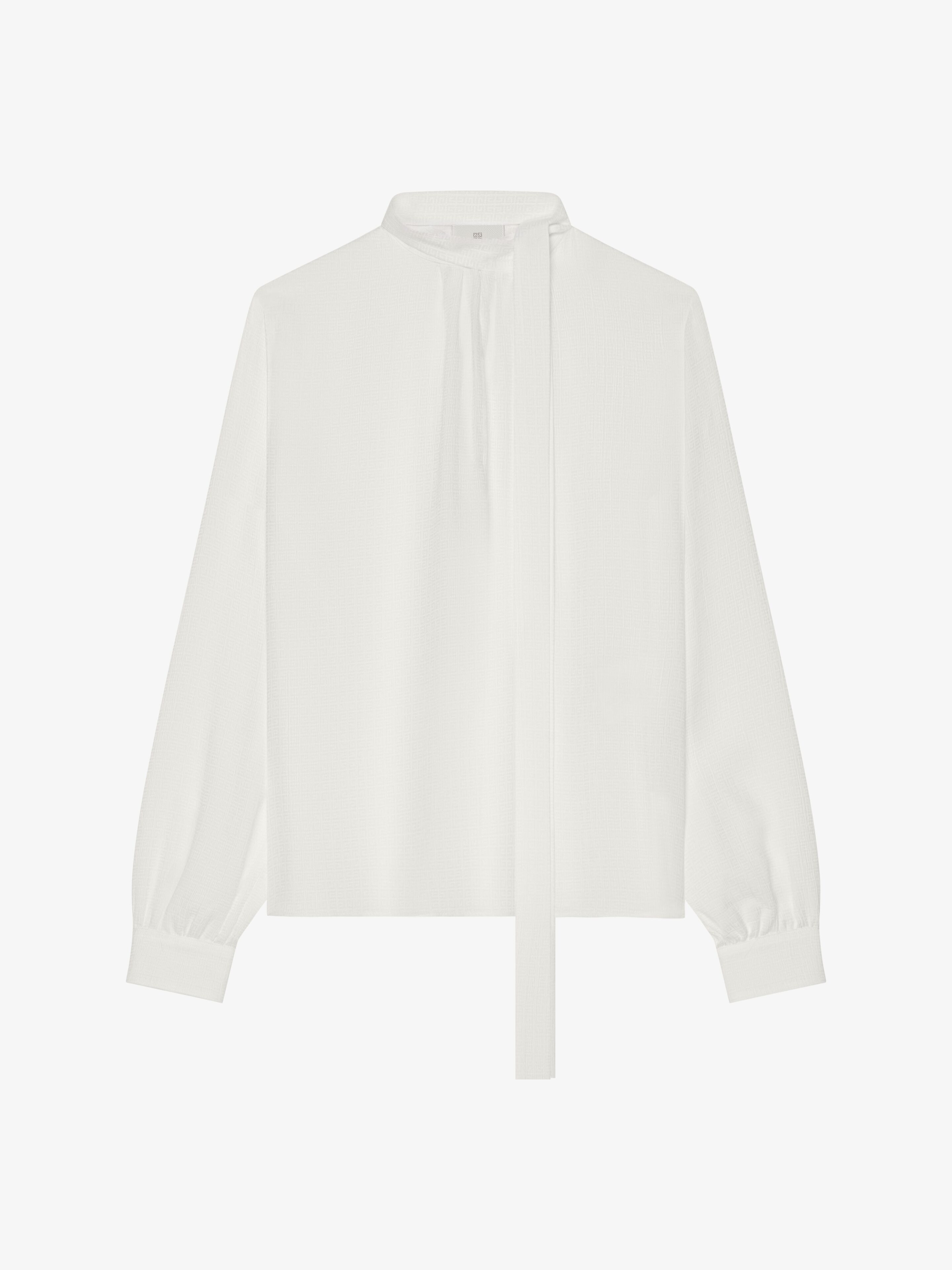 Shop Givenchy Blouse In 4g Silk With Lavalliere In White