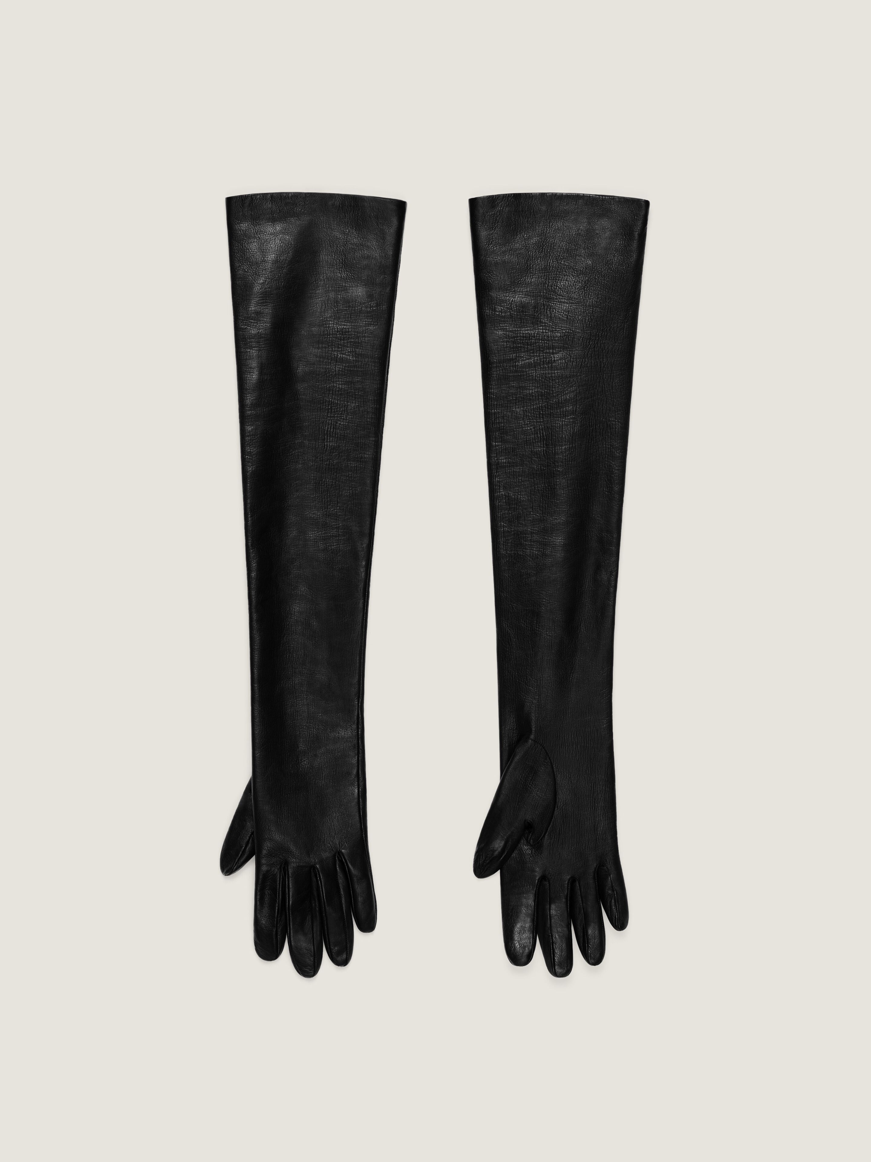 Givenchy 黒 レザー ロンググローブ ナッパレザー ロンググローブ - ブラック | GIVENCHY JP