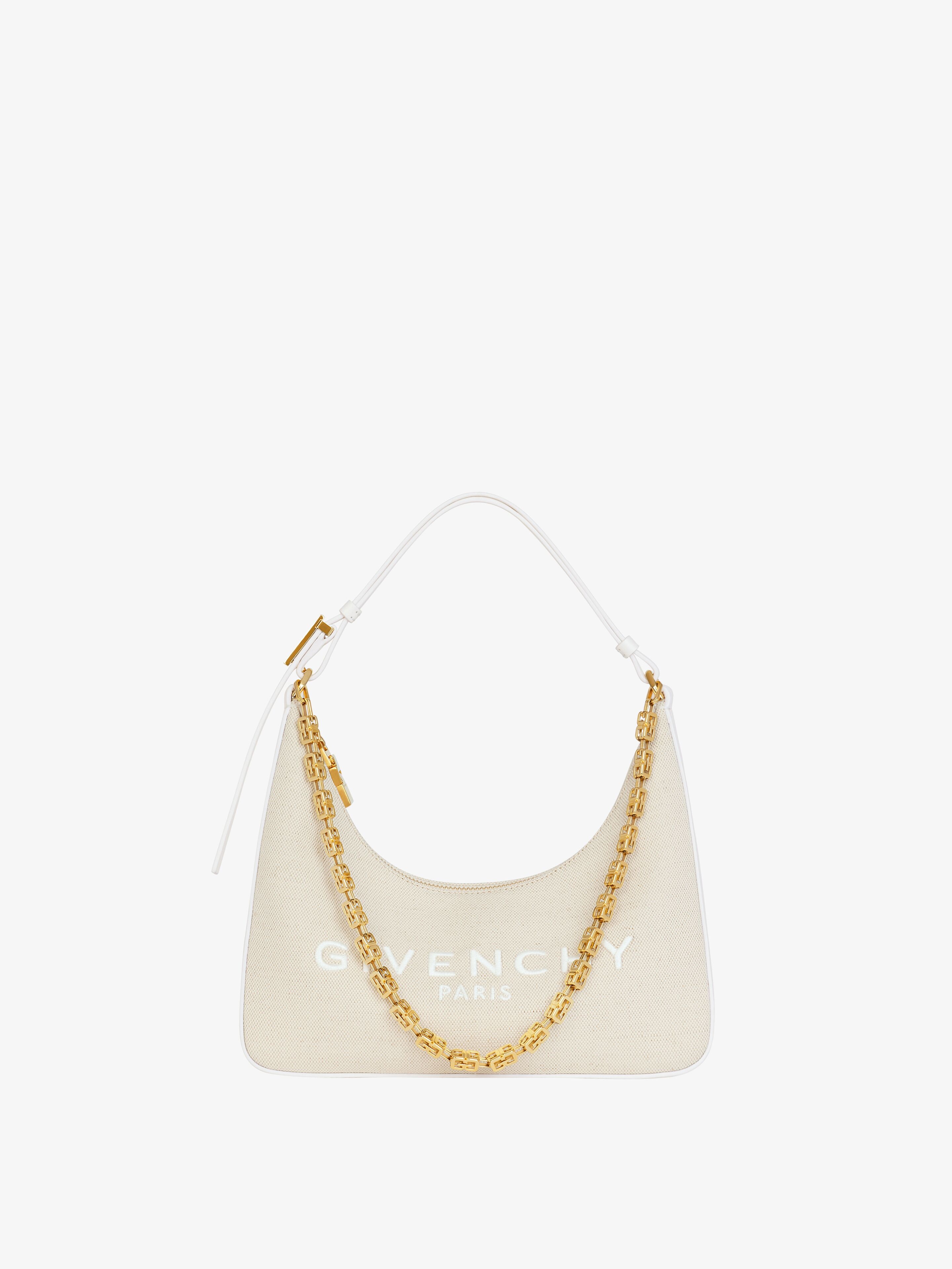 Givenchy Small Moon Cut Out Bag In Canvas With Chain In Multicolor
