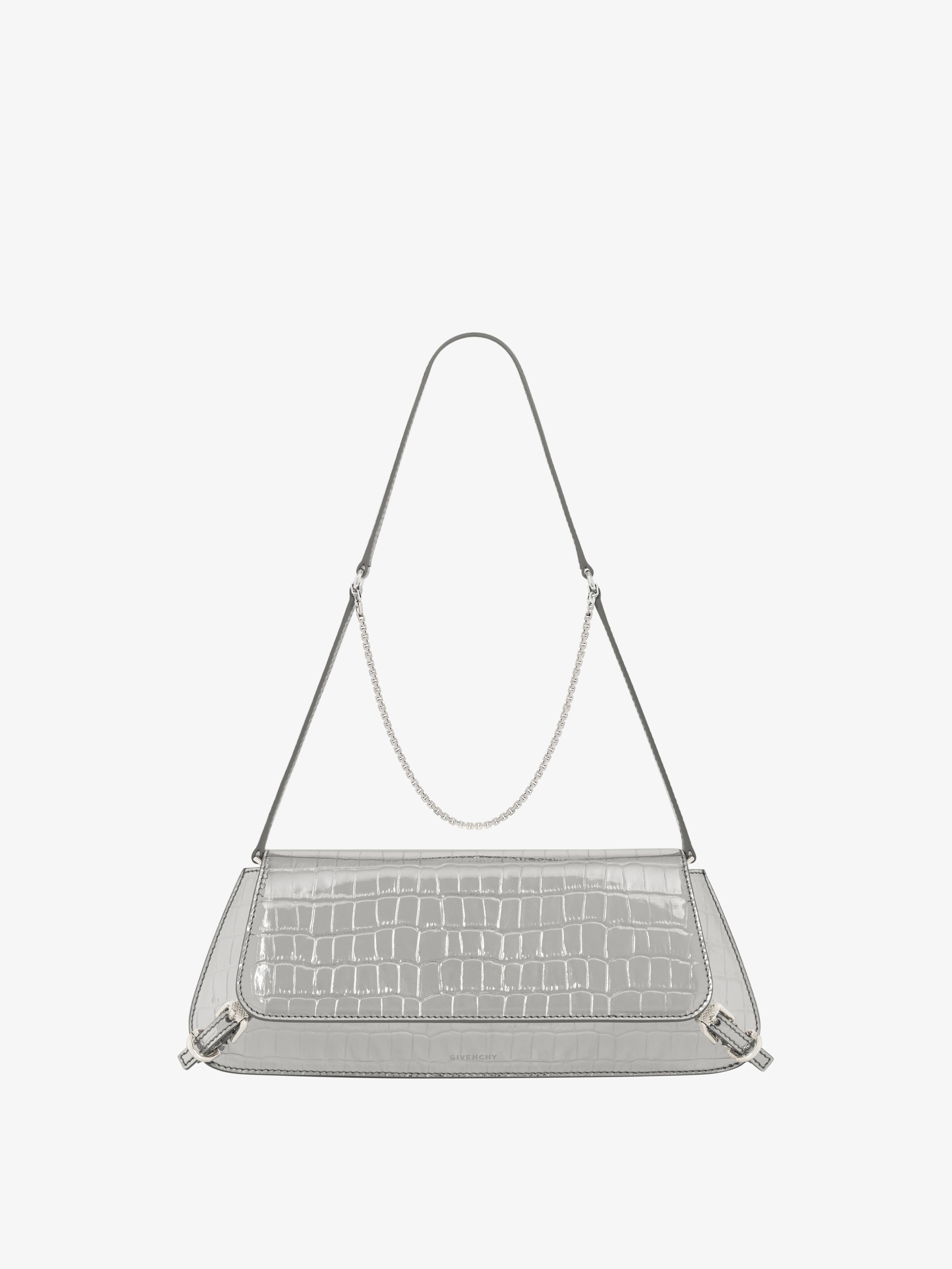 Shop Givenchy Sac Voyou Clutch En Cuir Façon Crocodile In Multicolor