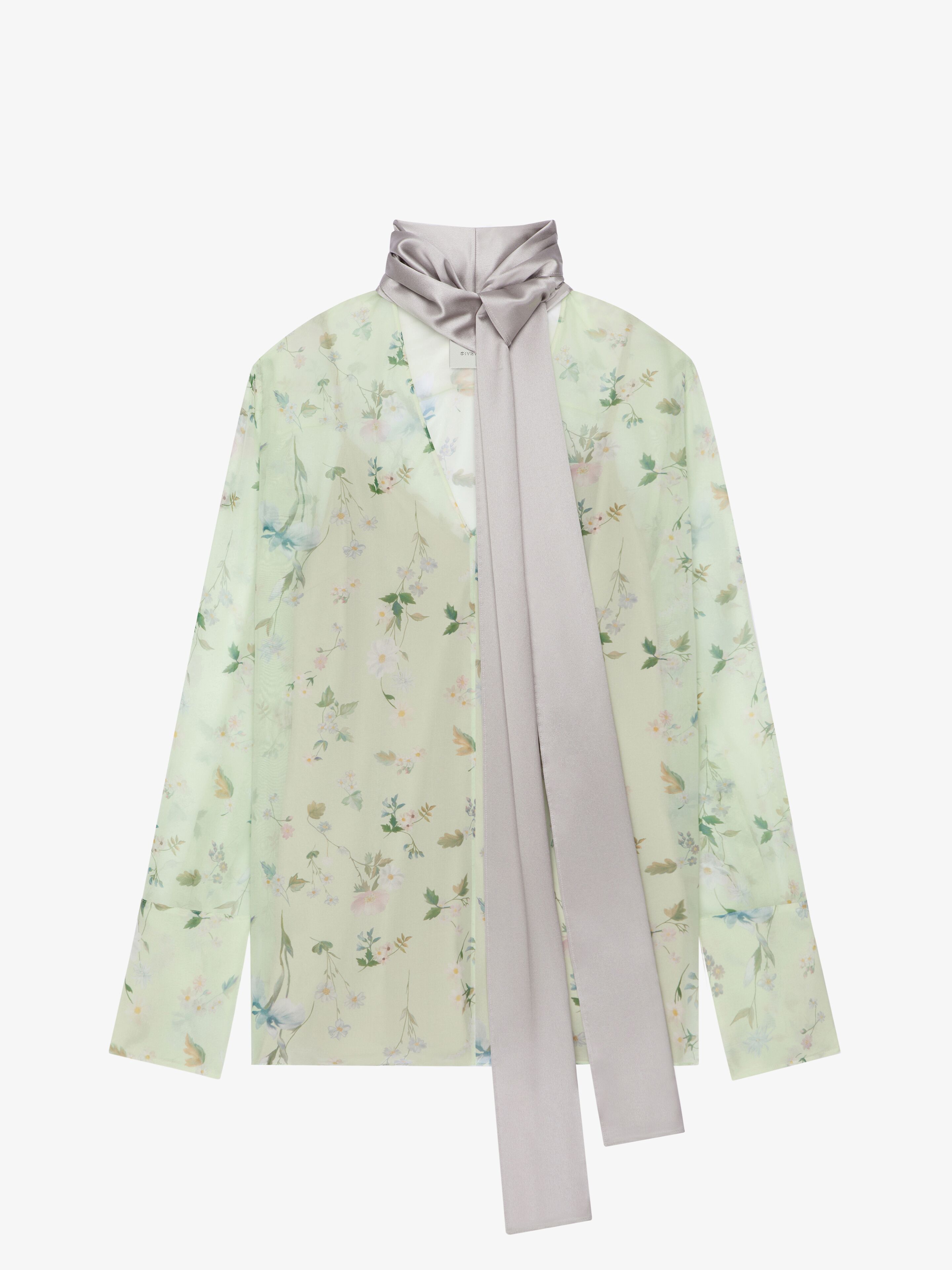 Shop Givenchy Printed Blouse In Silk Chiffon With Lavallière