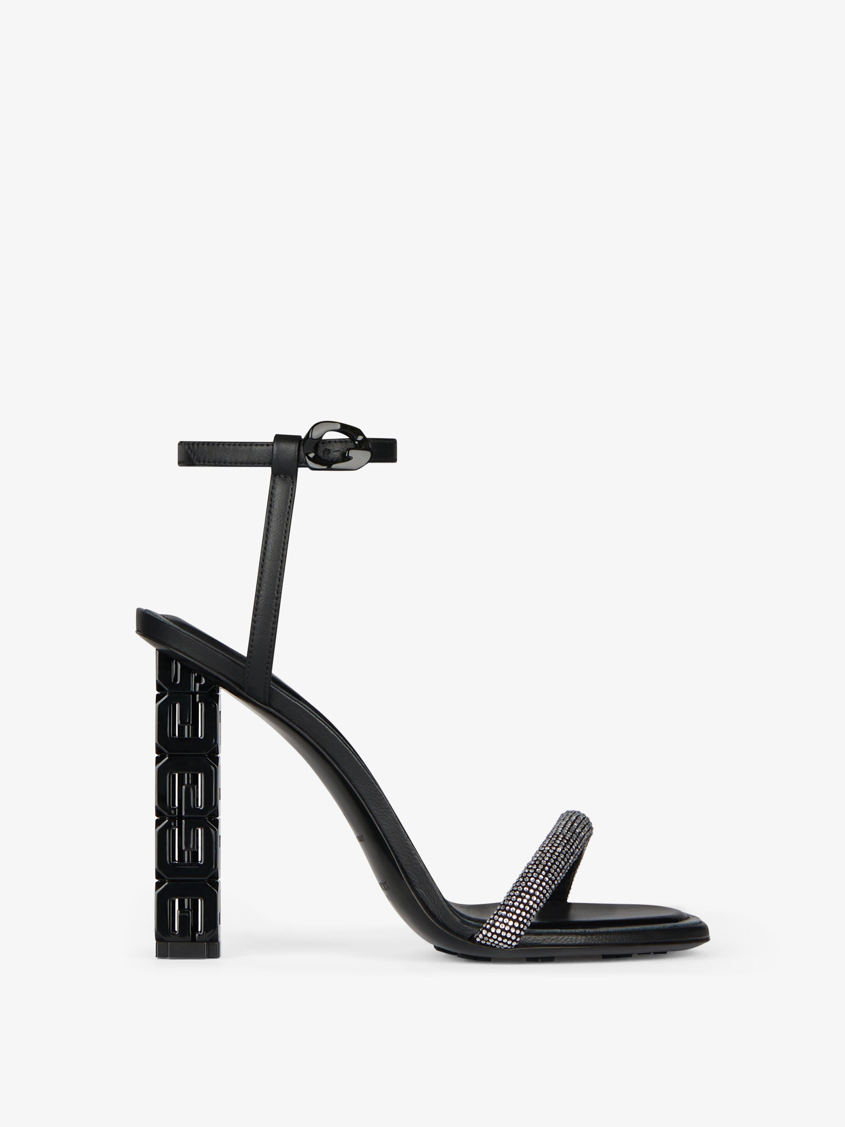 G Cube sandals in leather - black/silvery