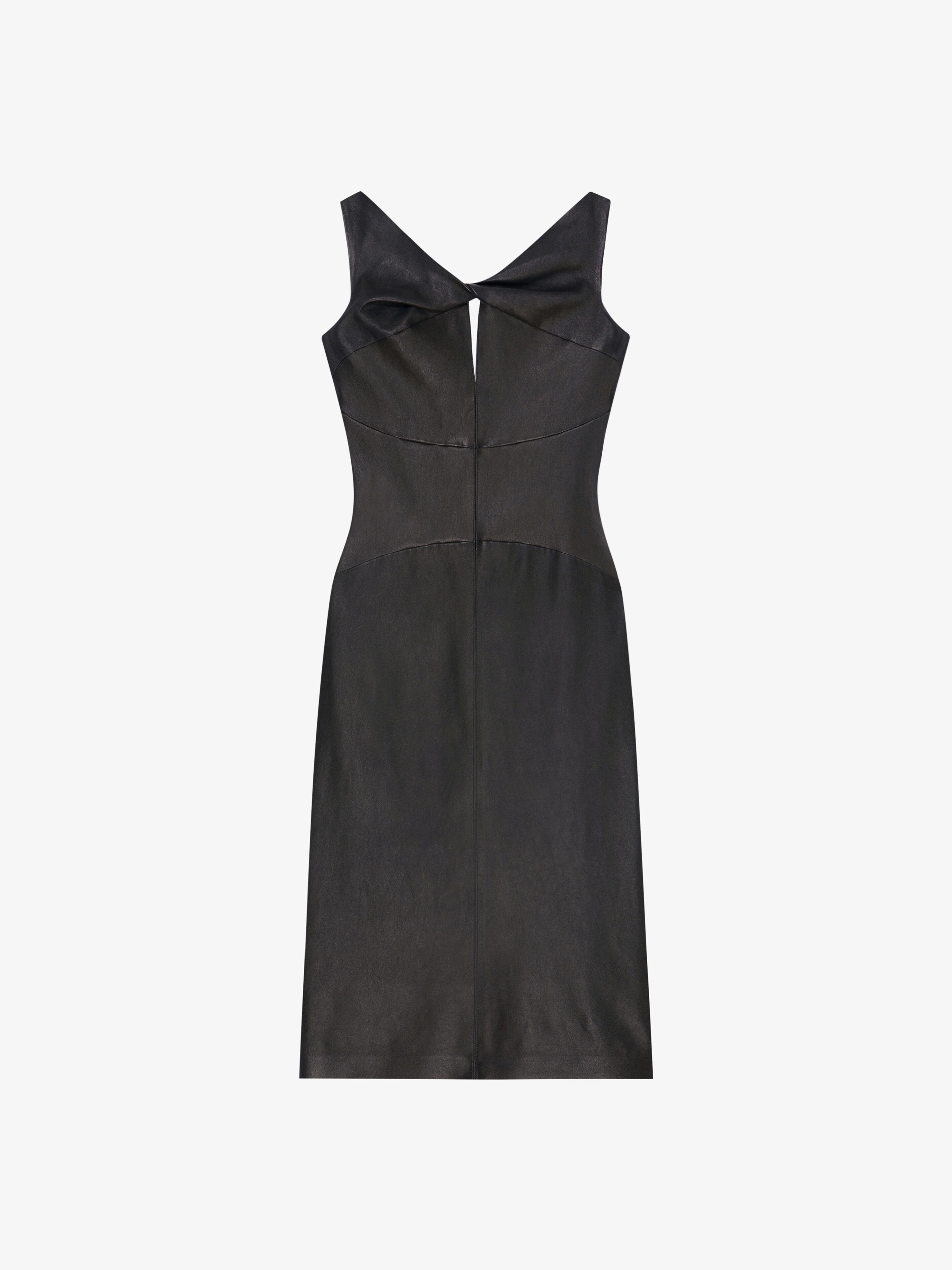 Givenchy Women's Dress In Leather With Chain Detail In Black