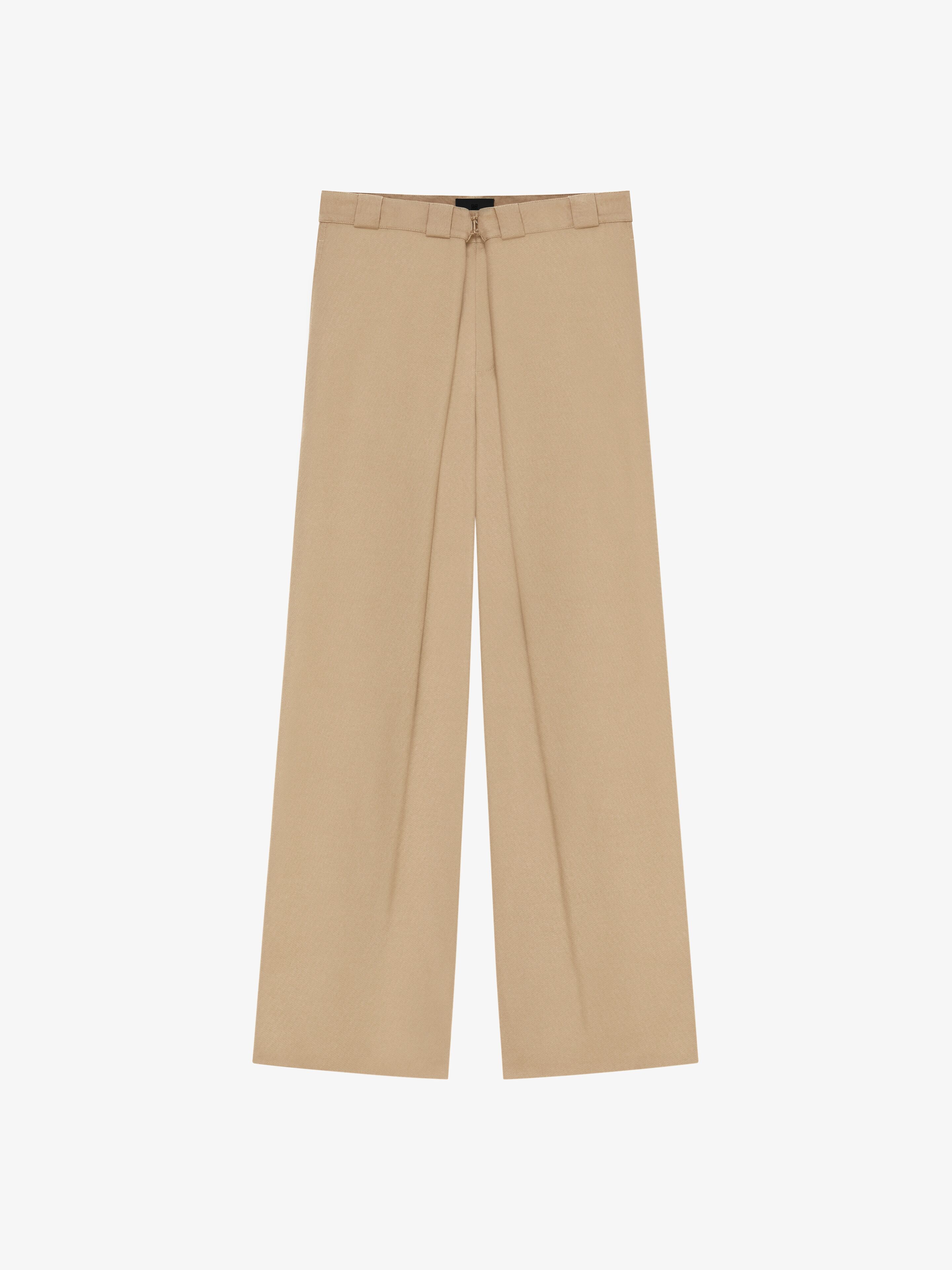 Shop Givenchy Extra Wide Chino Pants In Canvas In Beige