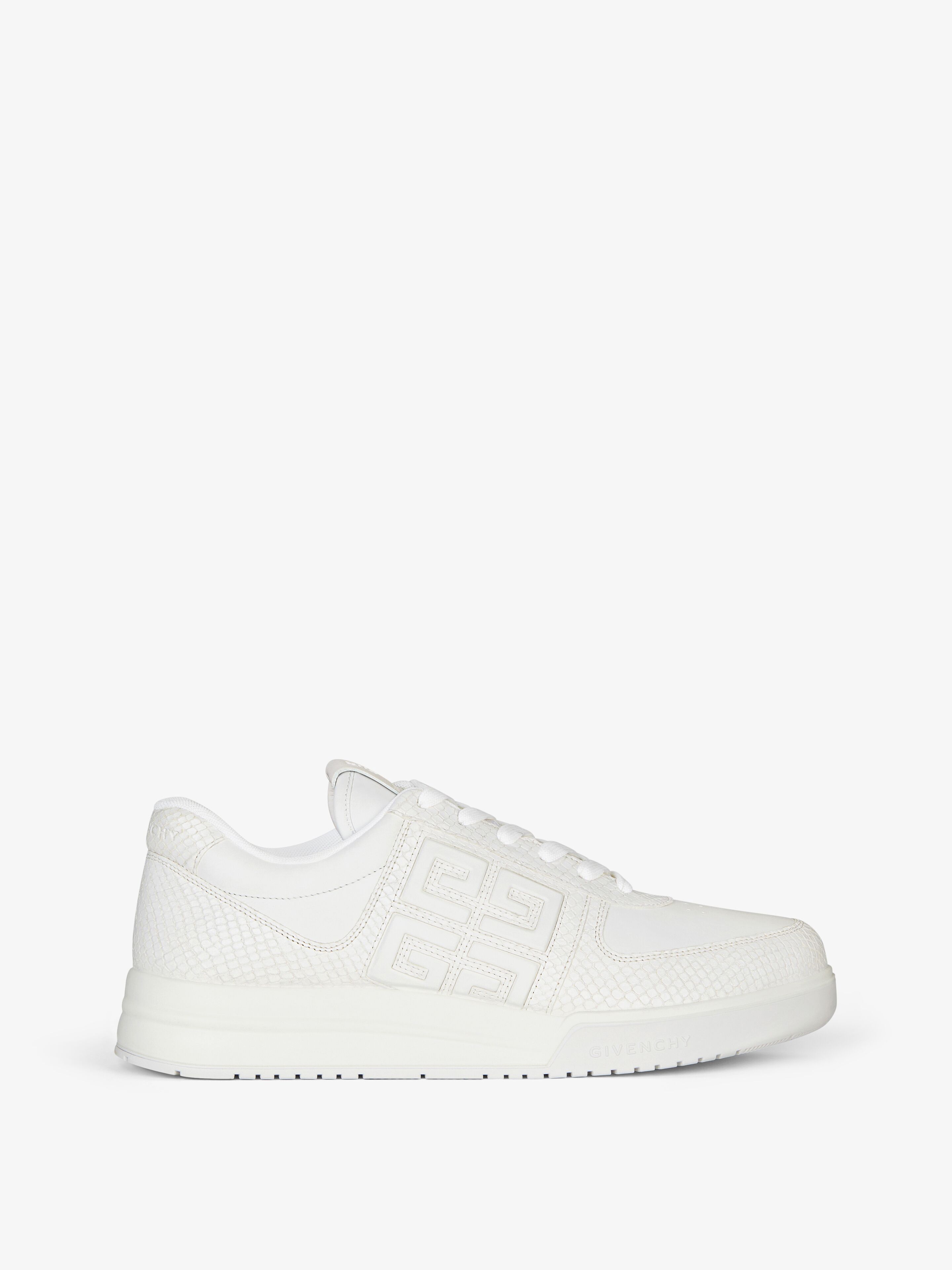 Givenchy - Sneakers G4 En Cuir Façon Python - Blanc - pour Homme - Taille : 44