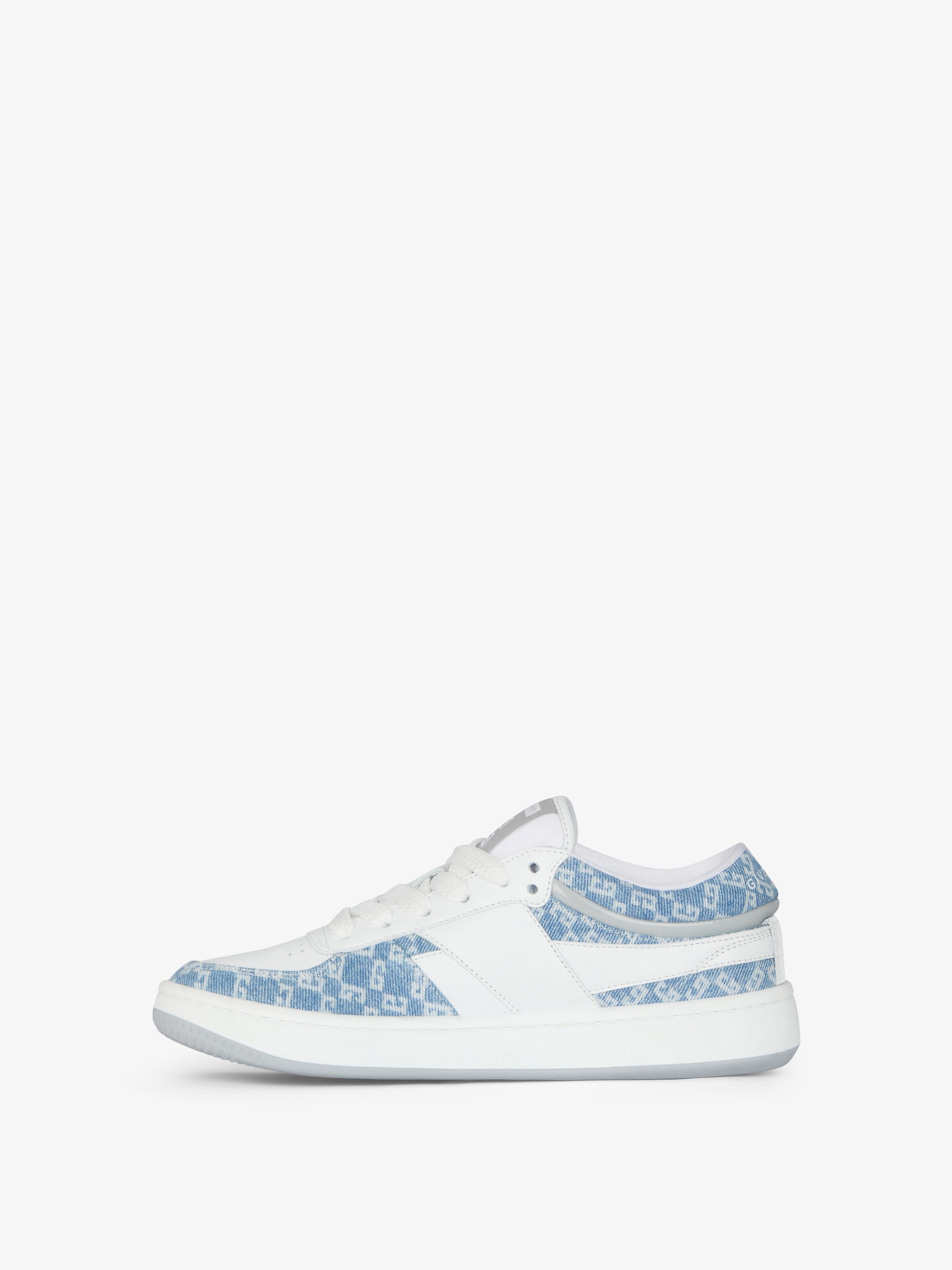 G Move sneakers in mixed leathers and monogram 72 denim in G Move sneakers in mixed leathers and monogram 72 denim in