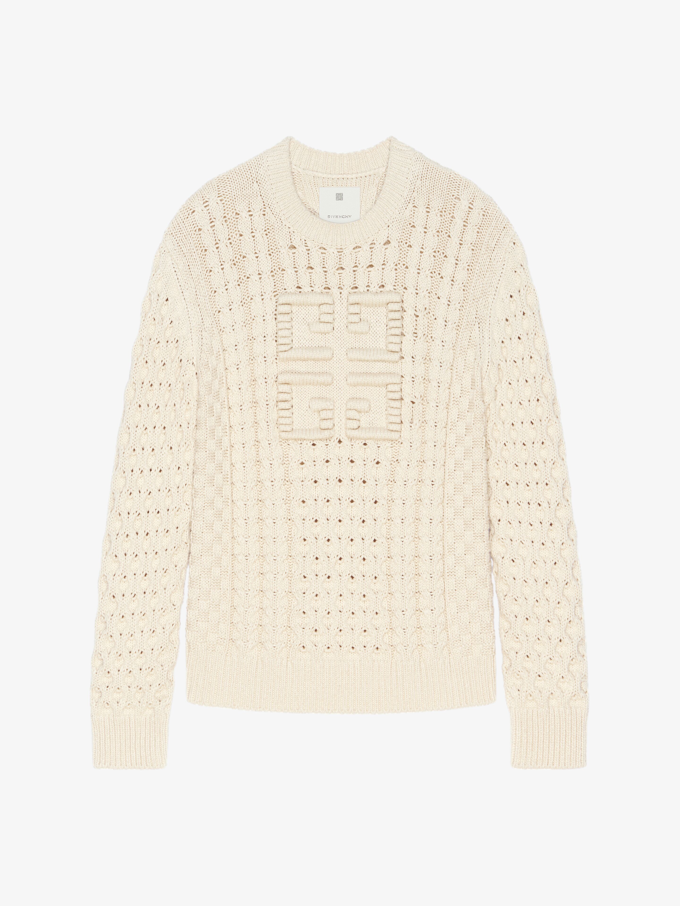 Givenchy 4g Cable-knit Cotton-blend Jumper In Cream