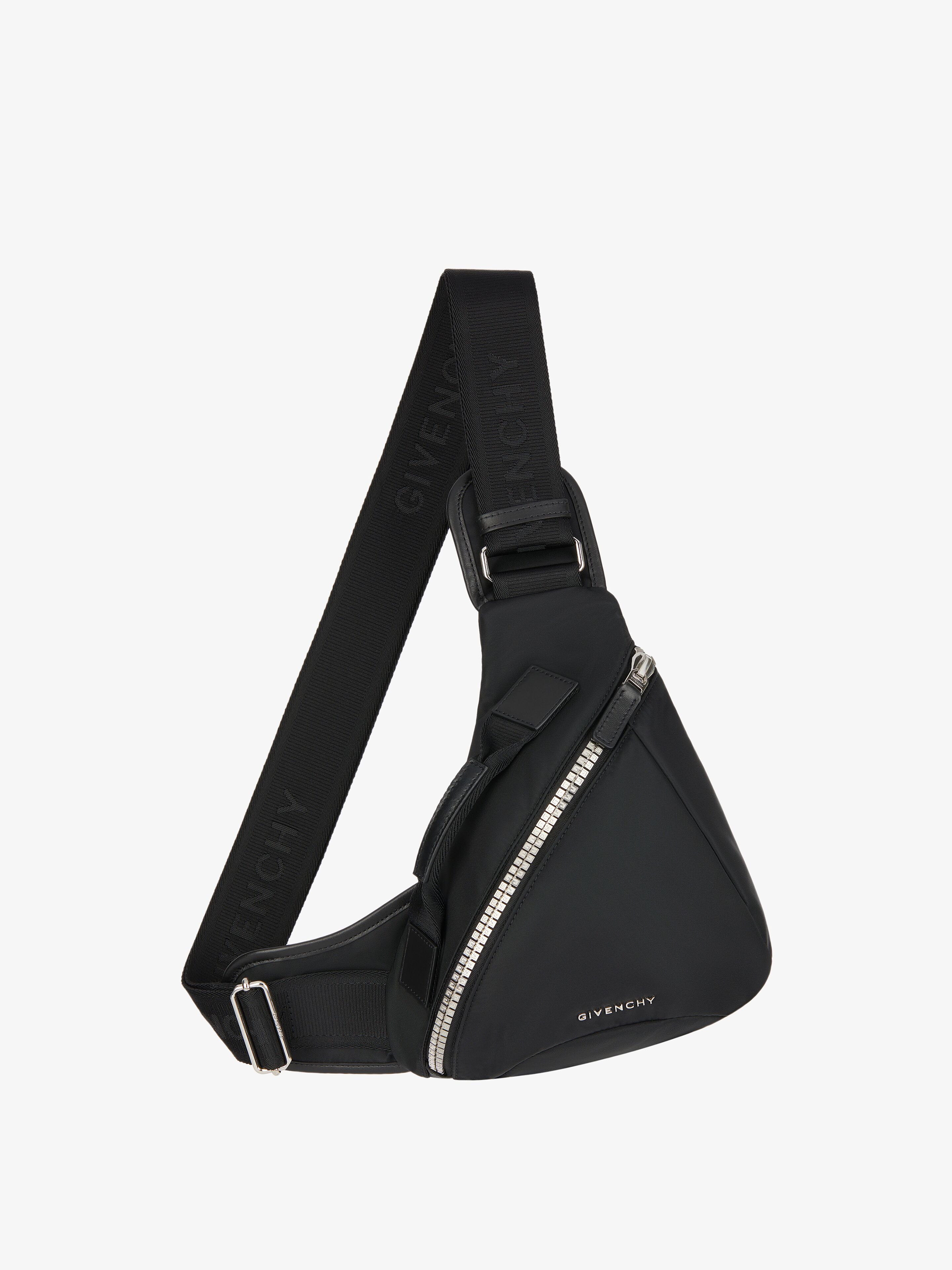 Givenchy G-zip Leather-trimmed Nylon Belt Bag In Black