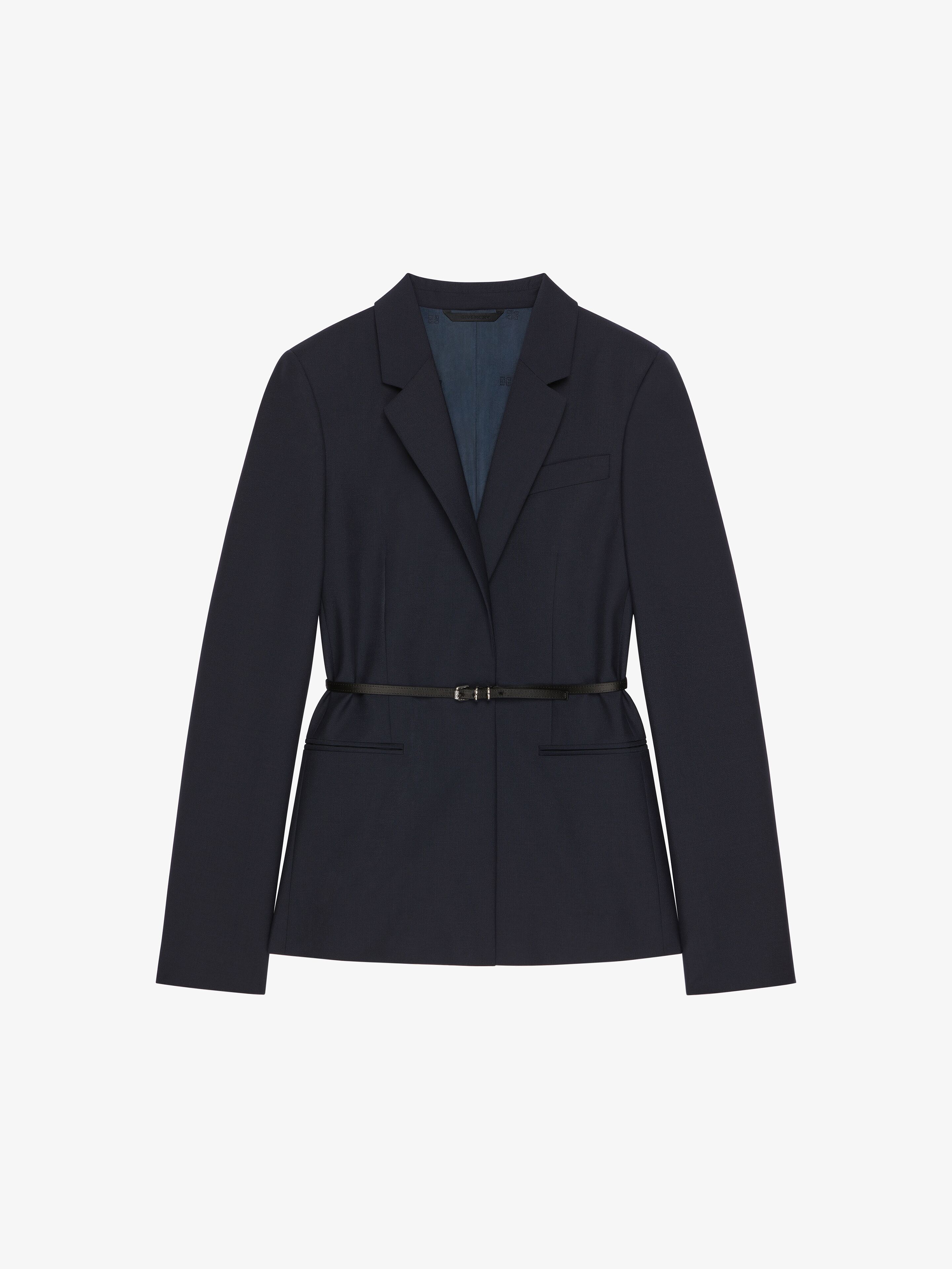 Shop Givenchy Voyou Jacket In Wool And Mohair In Blue