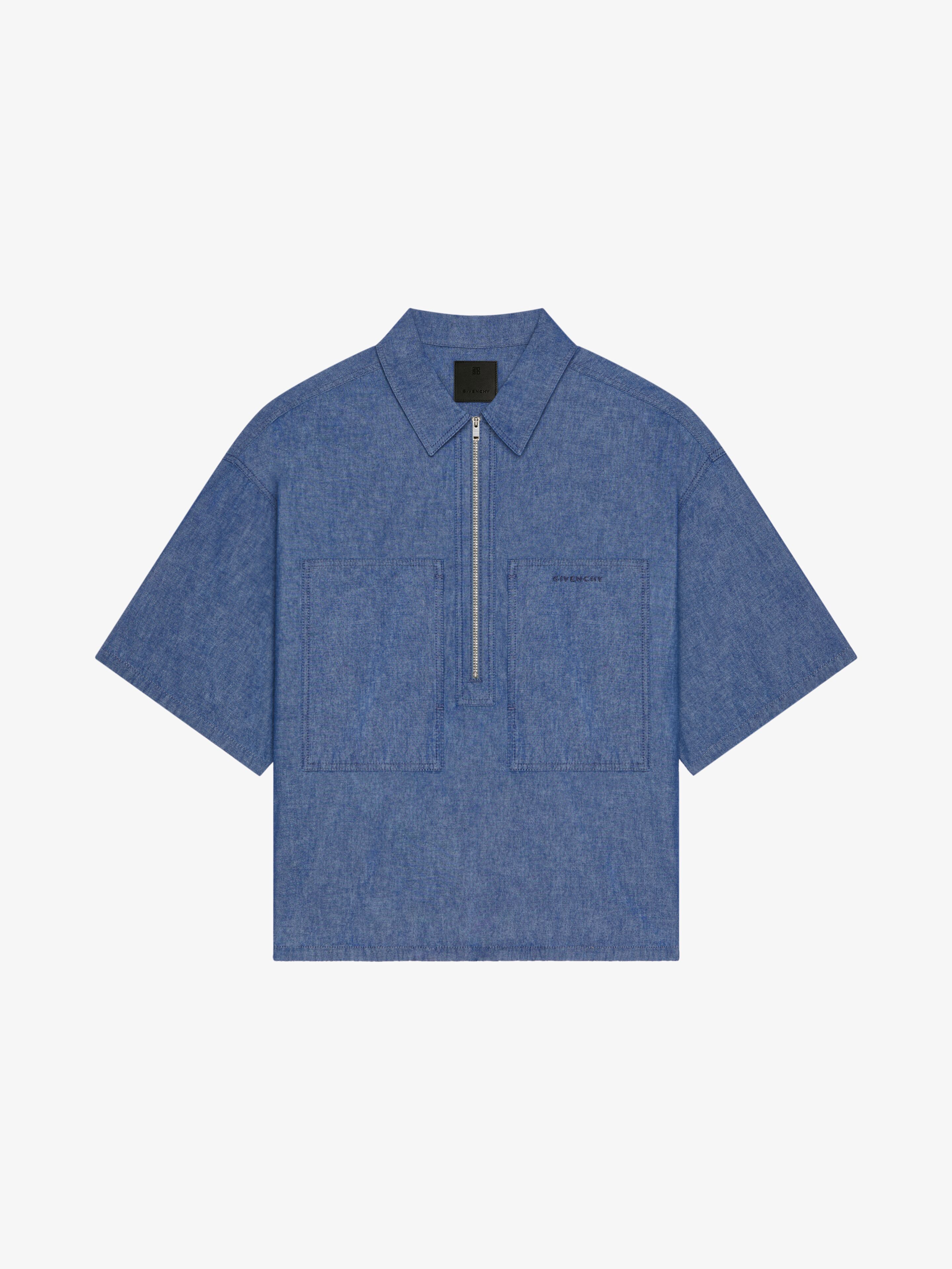 Shop Givenchy Overshirt In Denim Chambray In Blue