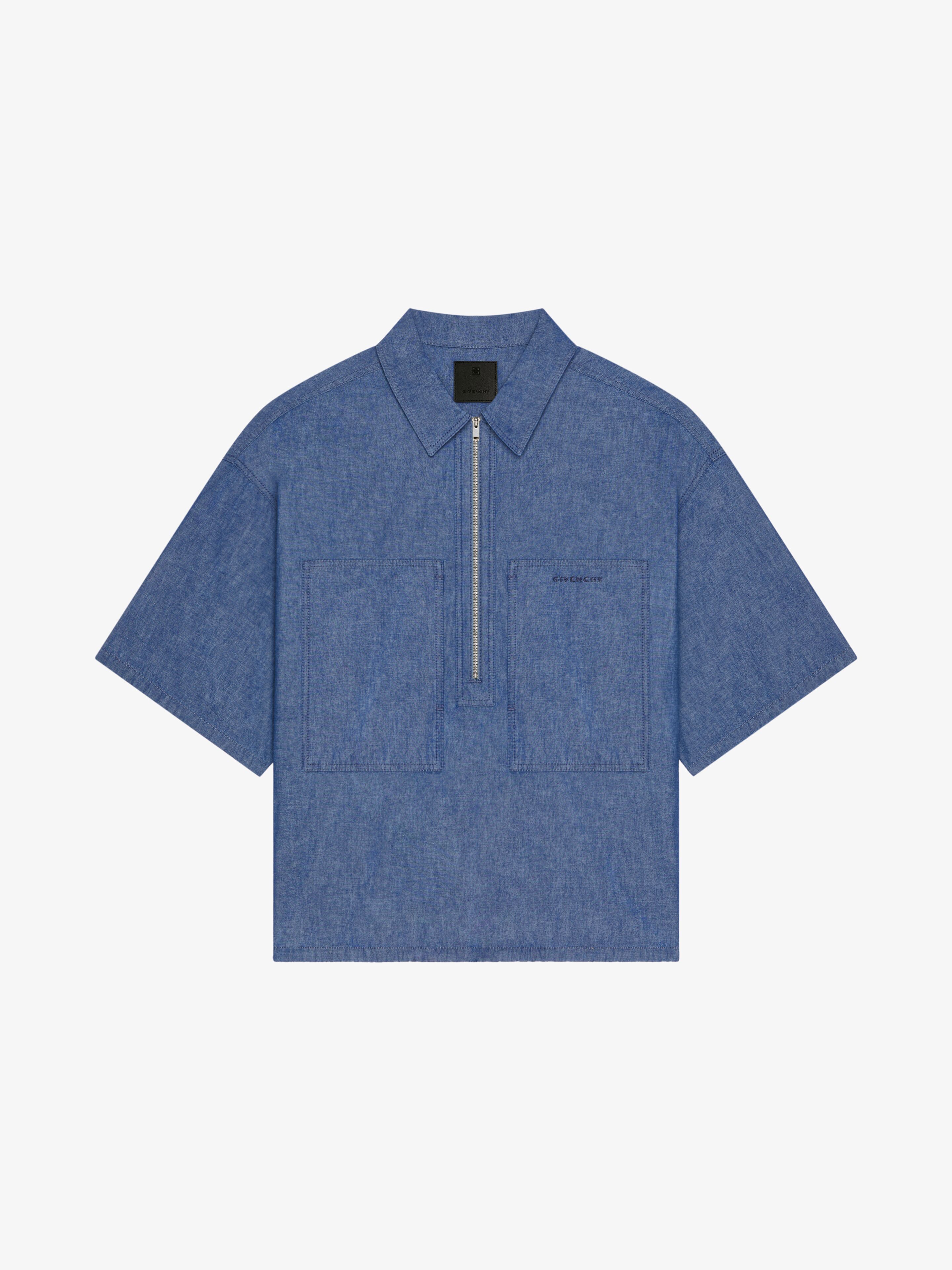 Givenchy Overshirt In Denim Chambray In Blue