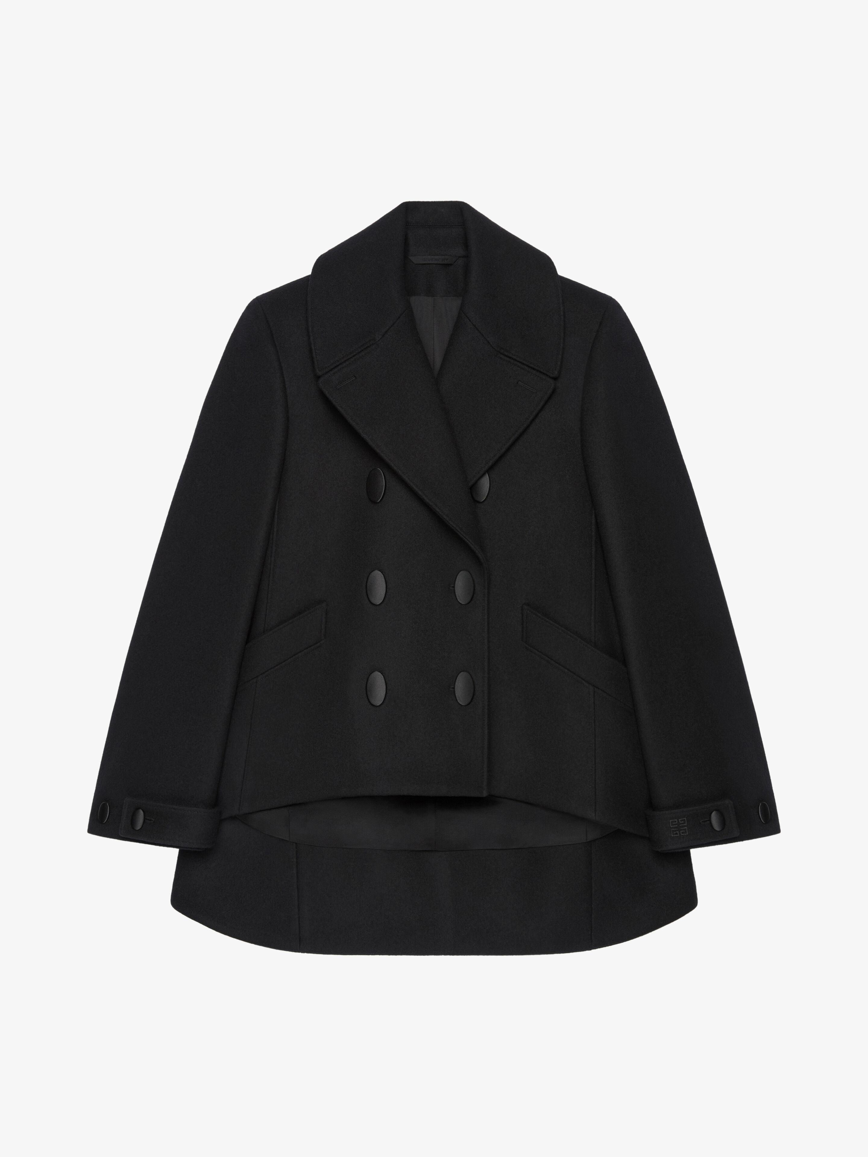 Shop Givenchy Oversized Asymmetric Peacoat In Wool