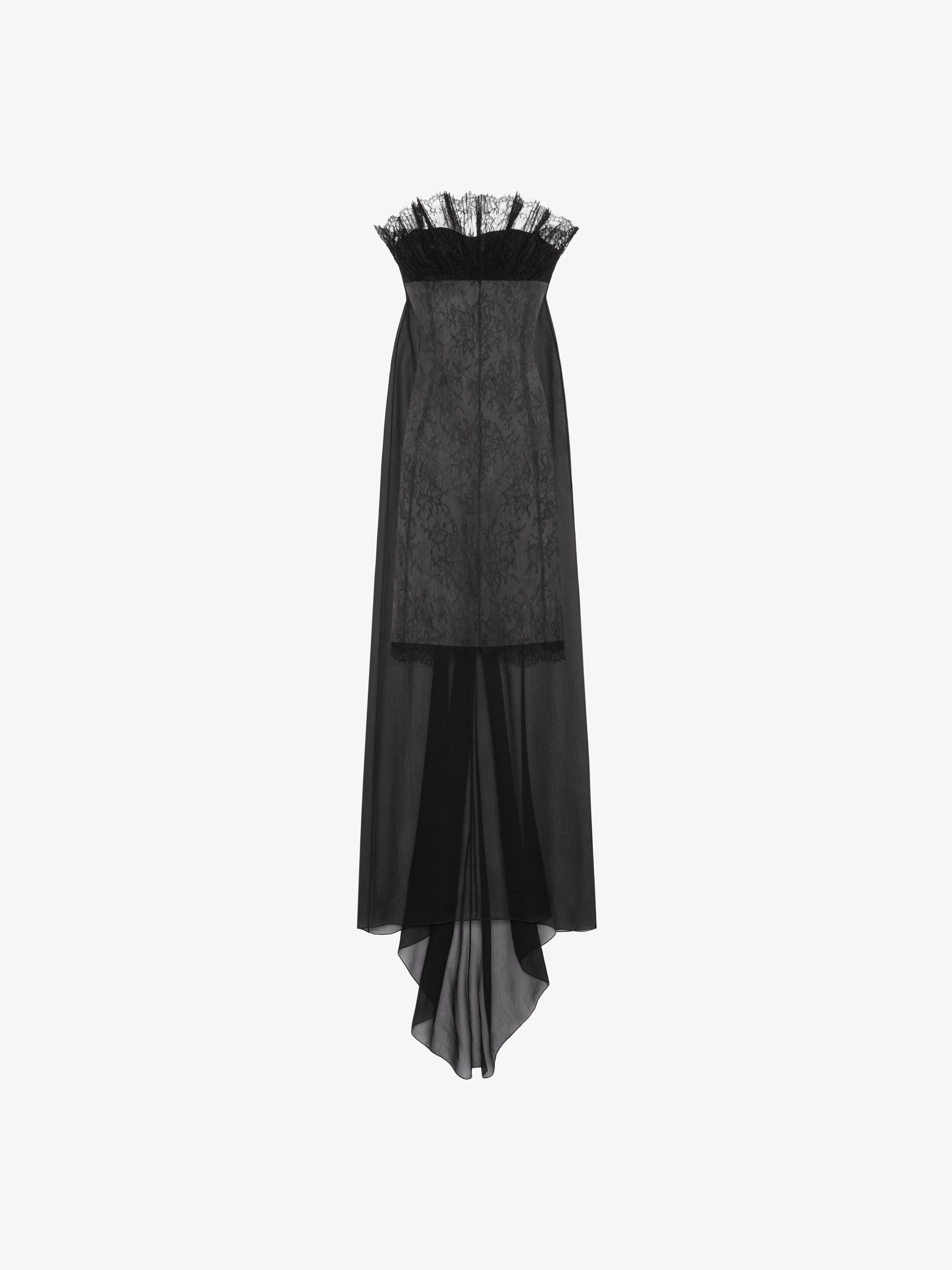 Givenchy - For Women - Bustier Dress In Muslin With Lace - Black - For Women - Size: 34
