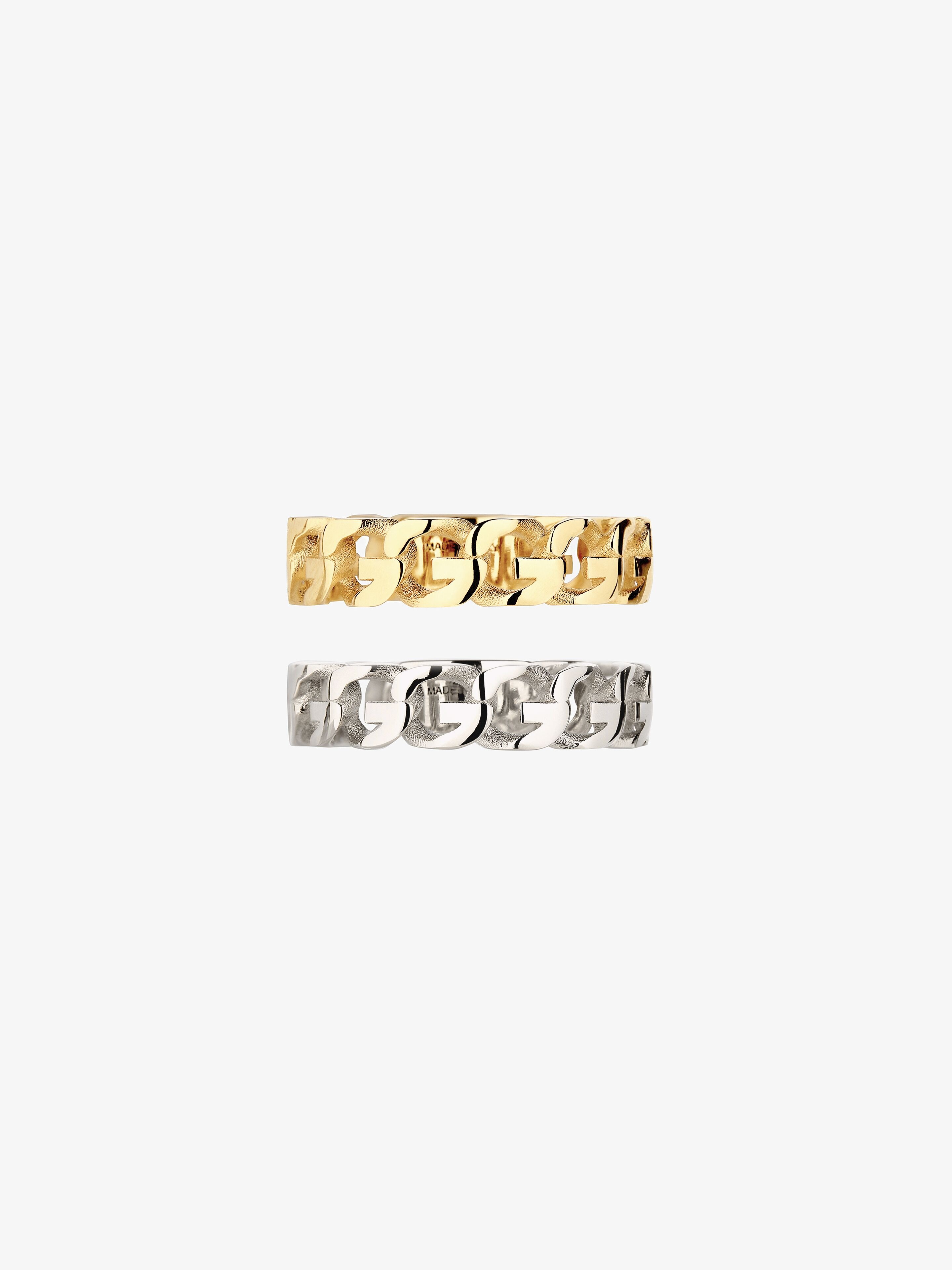 Shop Givenchy G Chain Ring Set In Metal In Golden/silvery