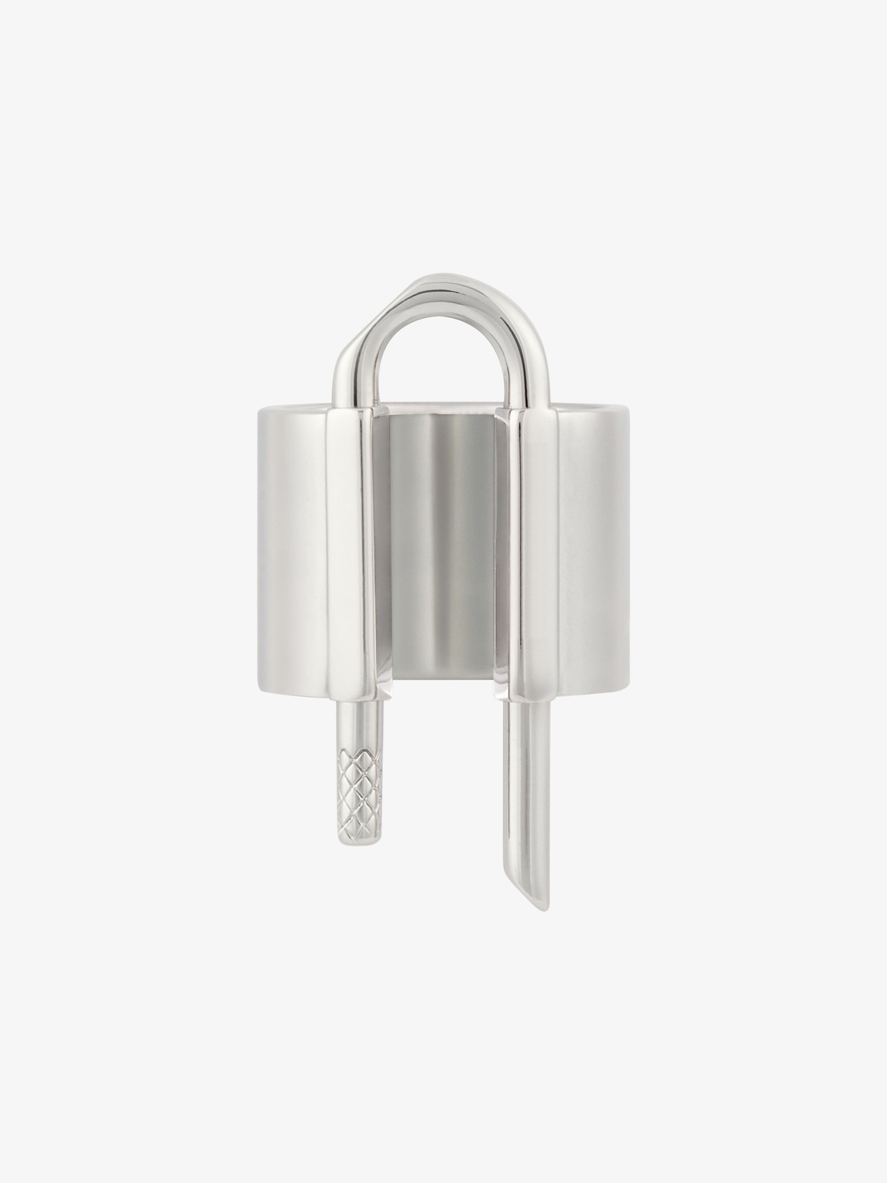 Shop Givenchy U Lock Ring In Metal In Silvery
