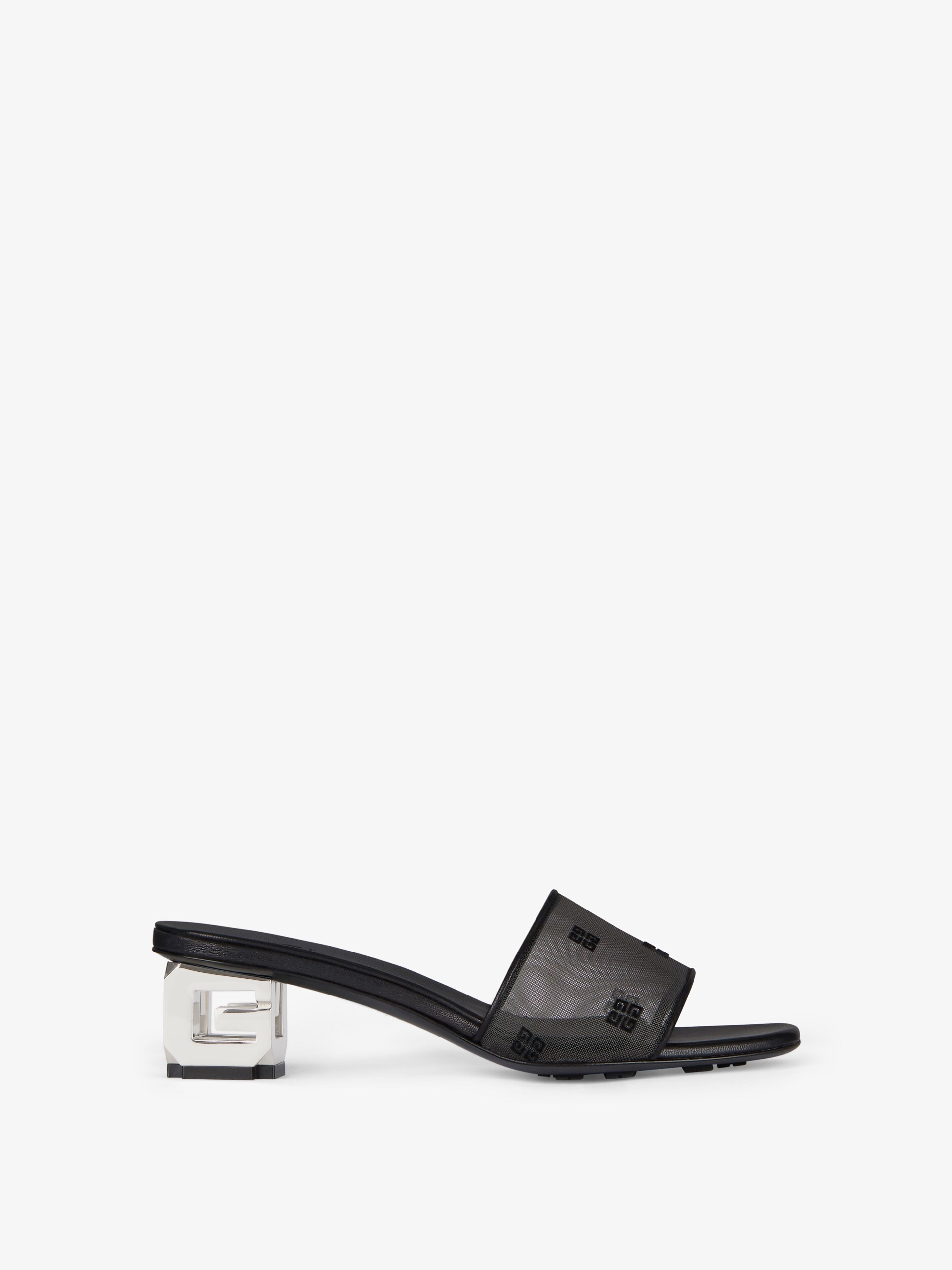 Shop Givenchy G Cube Mules In 4g Transparent Mesh In Black