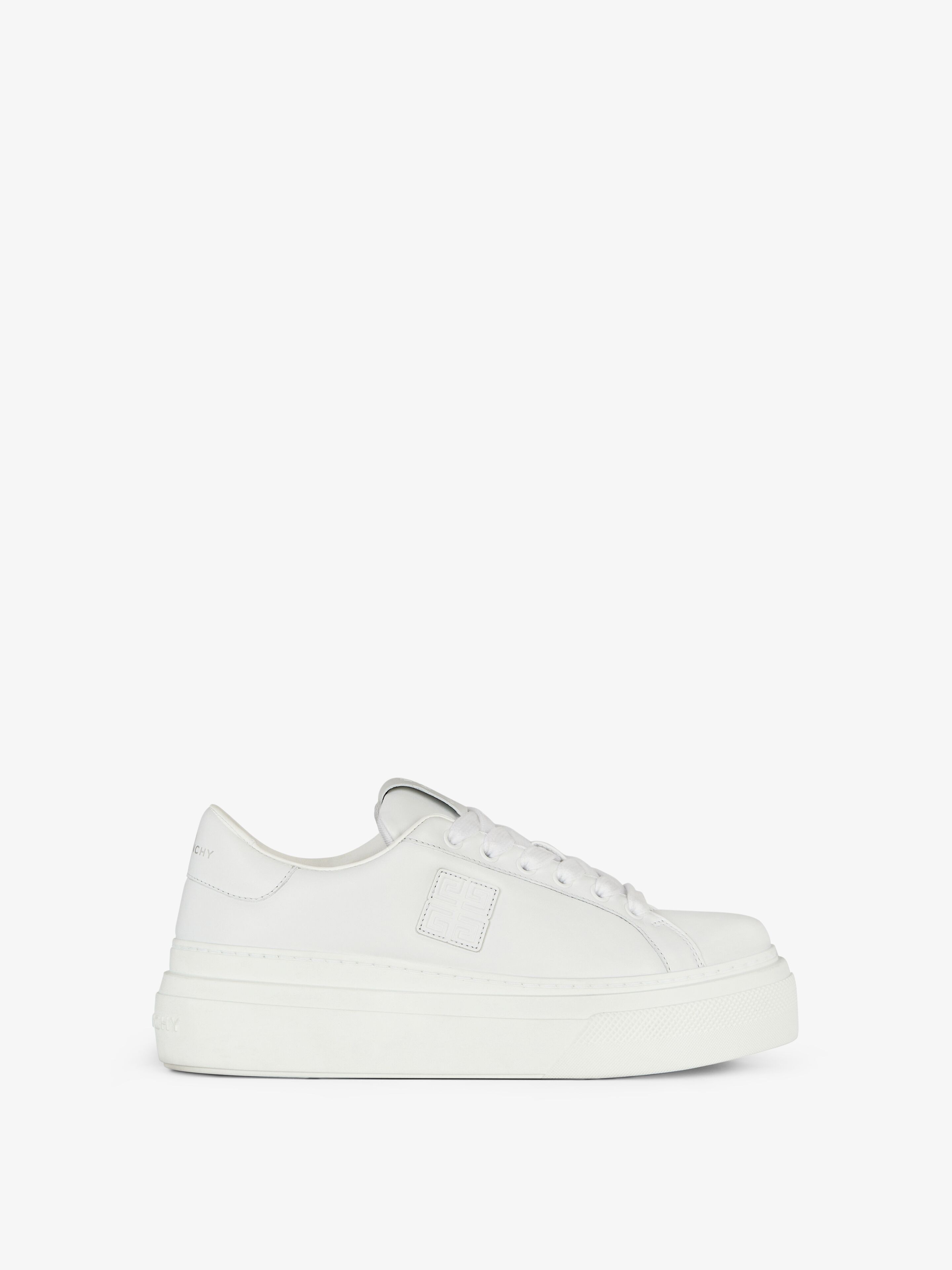 Shop Givenchy City Platform Sneakers In Leather In White