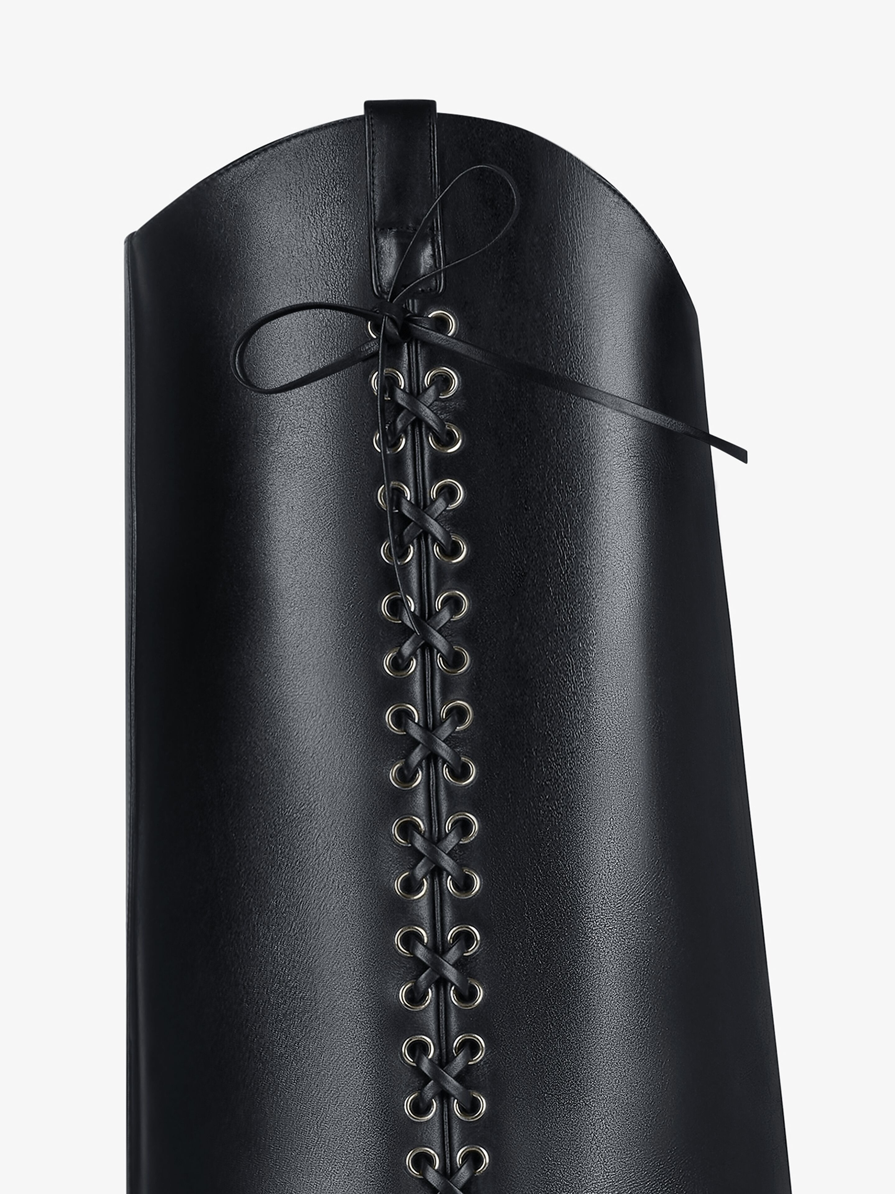 Shark Lock Cowboy boots in corset style leather in - black