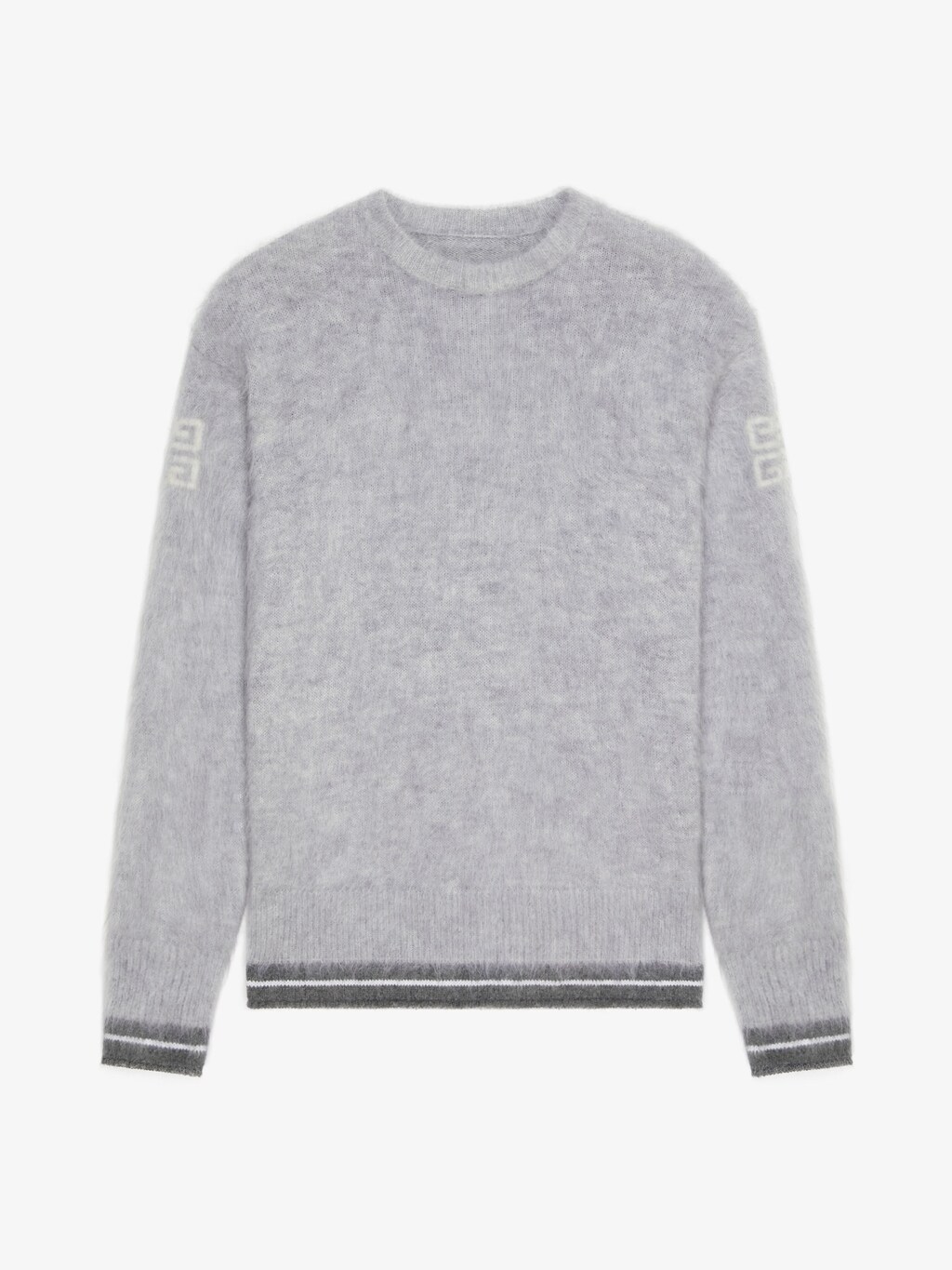 Mini G Tote shopping bag in 4G embroidered canvas stone grey